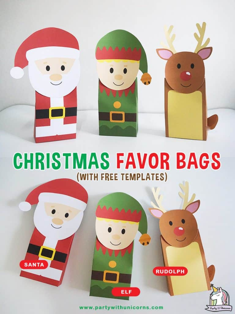 Diy Christmas Gift Bags - Free Printable Templates - Party With in Santa Treat Bag Template Printable