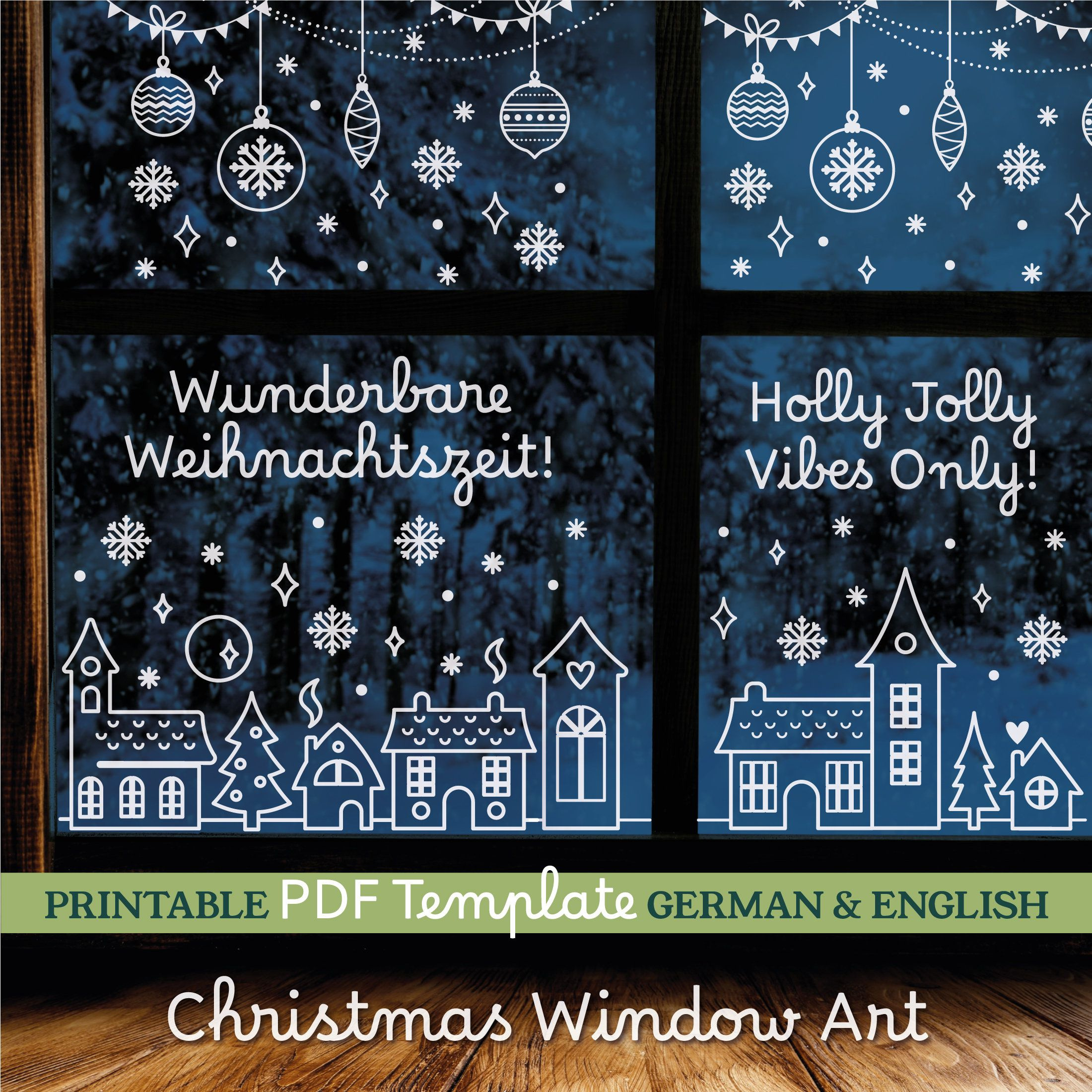 Diy Christmas Window Art Pdf Chalk Markers Painting Guide for Christmas Window Printable Designs