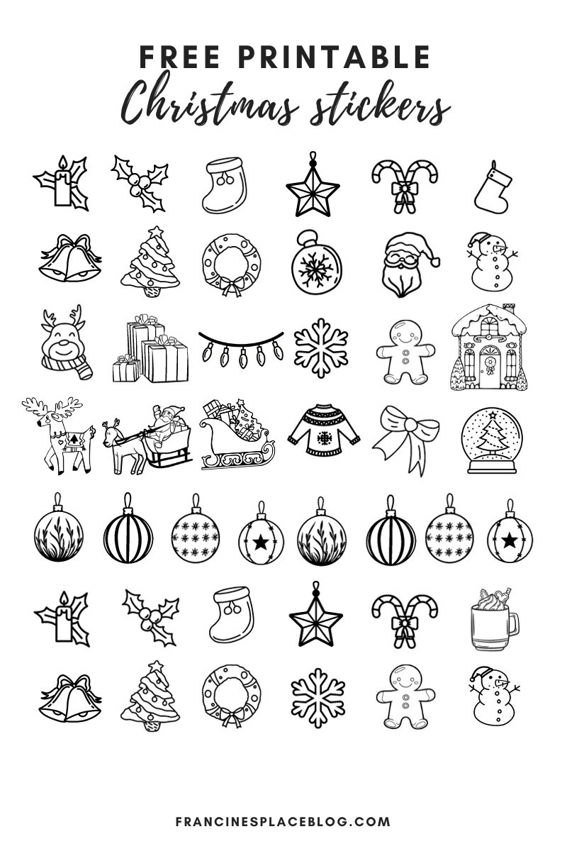 Diy Colouring Christmas Stickers (Free Printable!) - Francine'S with Free Christmas Stickers Printable
