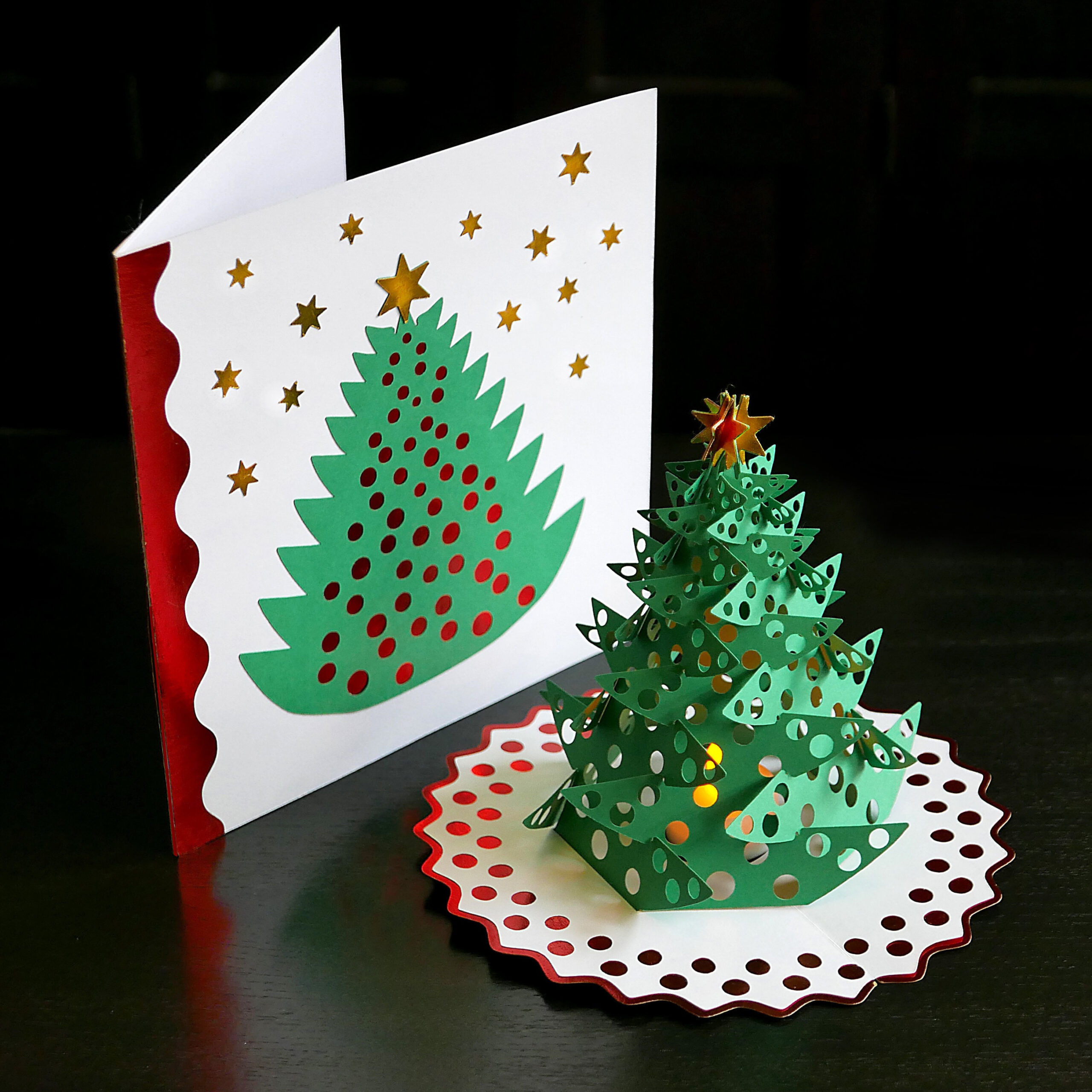 Diy Pop-Up Christmas Tree Card Template Svg And Pdf Files For in Printable Christmas Tree Pop Up Card Template