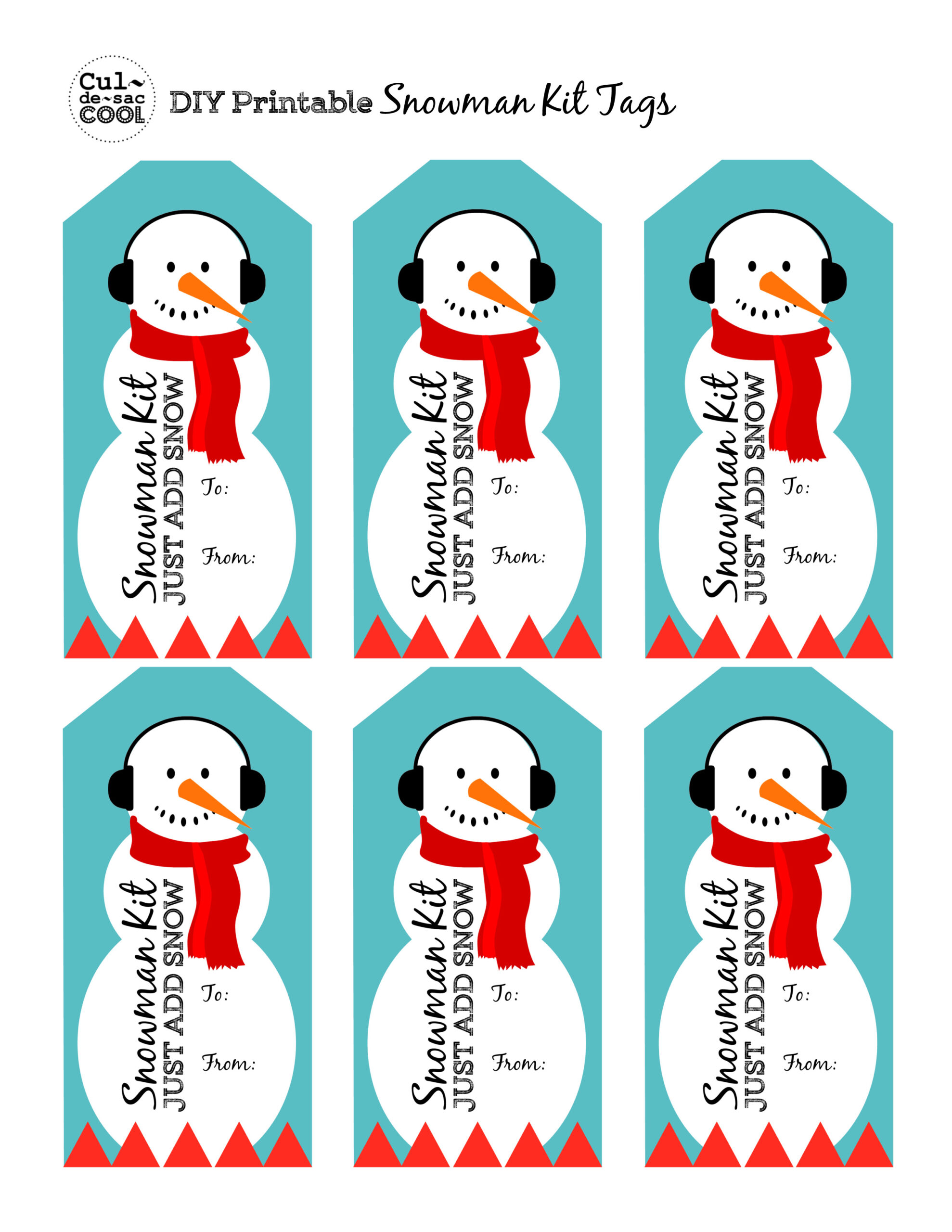 Diy Snowman Kit In A Jar With Free Printable Tag - Great Neighbor inside Printable Snowman Labels