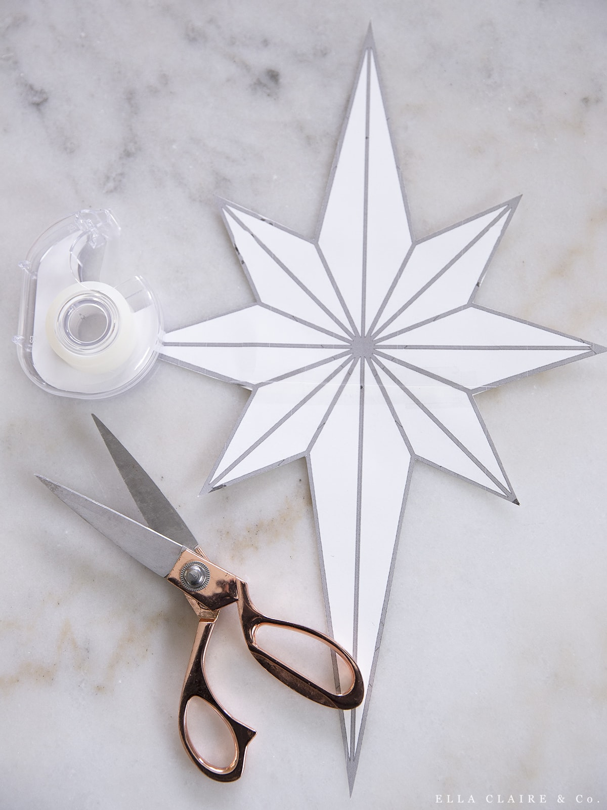 Diy Tree Topper- Christmas Star Free Printable - Ella Claire & Co. in Printable Star Christmas Tree Topper