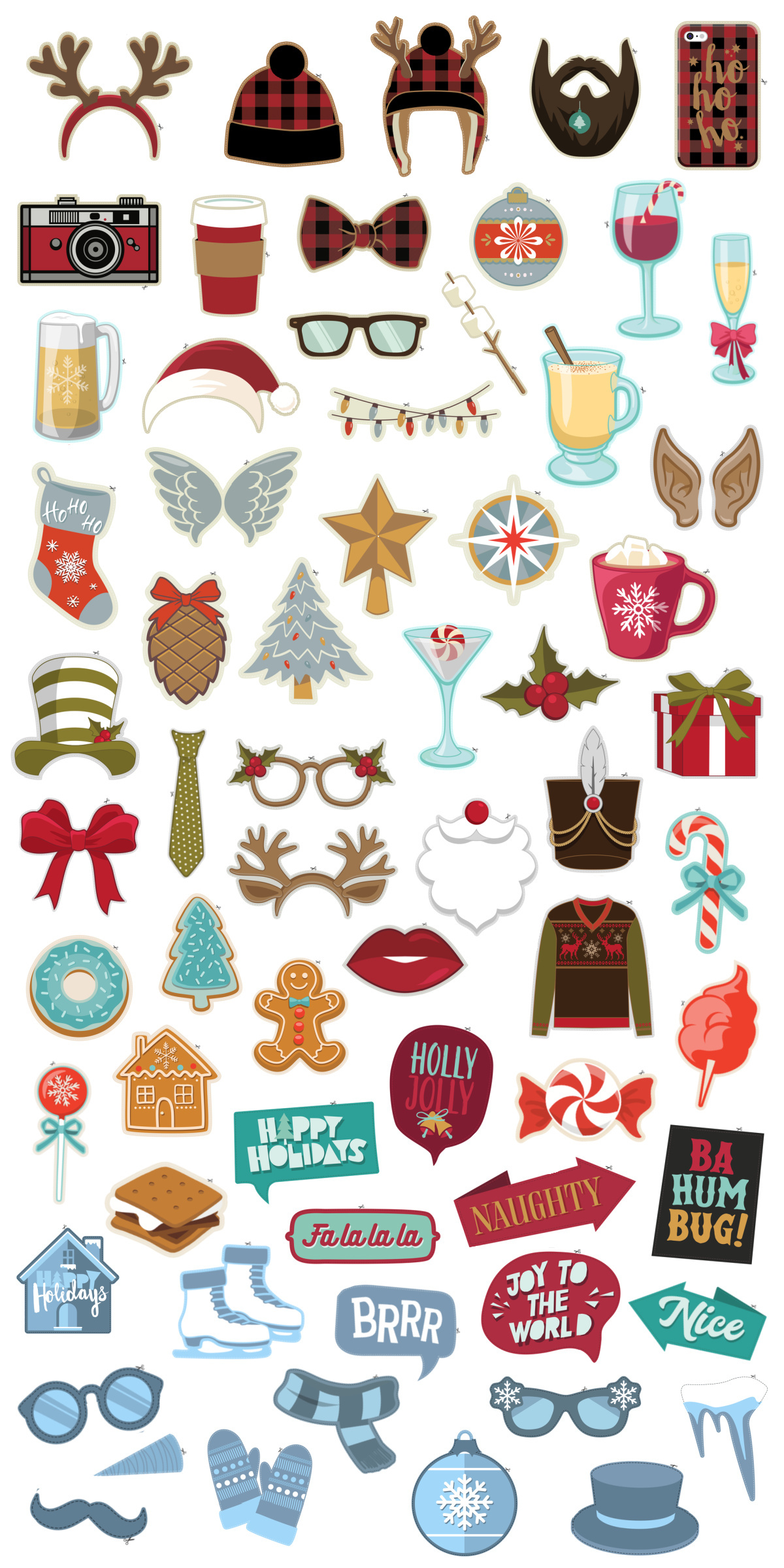 Download All Our 65 Fun Free Printable Christmas Photo Booth Props pertaining to Holiday Photo Booth Props Printable Free