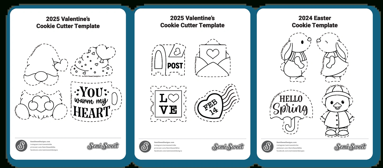 Download Cookie Decorating Templates – Semi Sweet Designs intended for Free Printable Cookie Stencil Templates