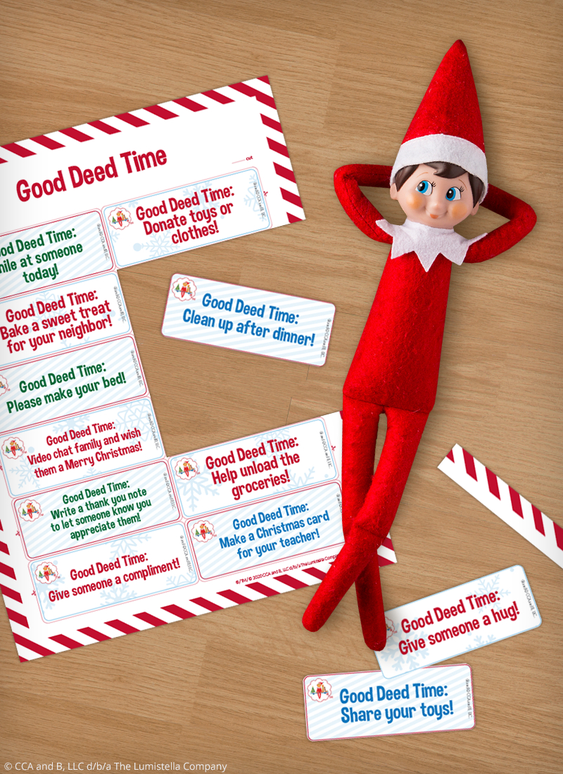 Download Free Random Acts Of Kindness Cards | The Elf On The Shelf with Christmas Kindness Elf Printable