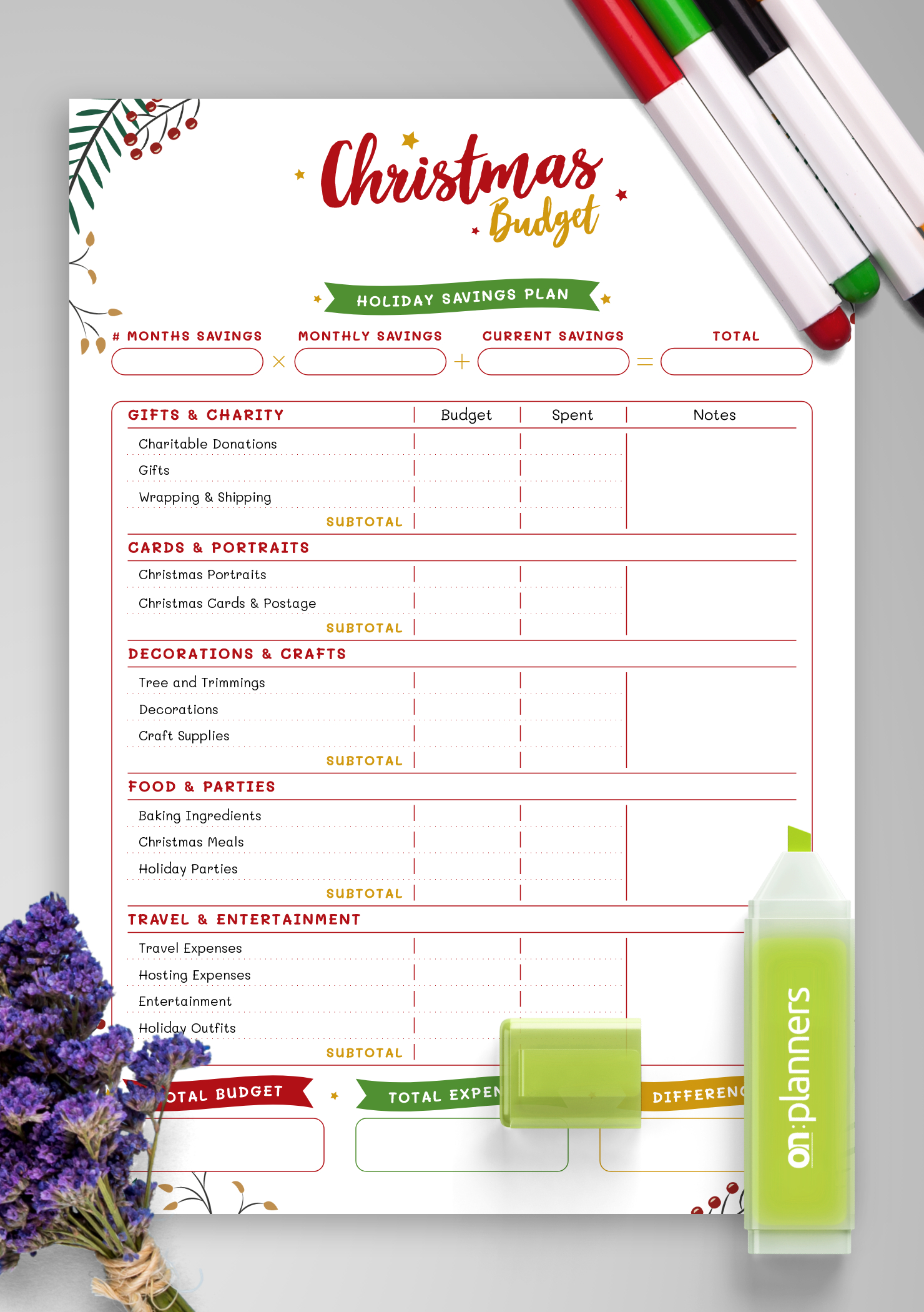 Download Printable Christmas Style - Christmas Budget Pdf in Christmas Budget Planner Printable