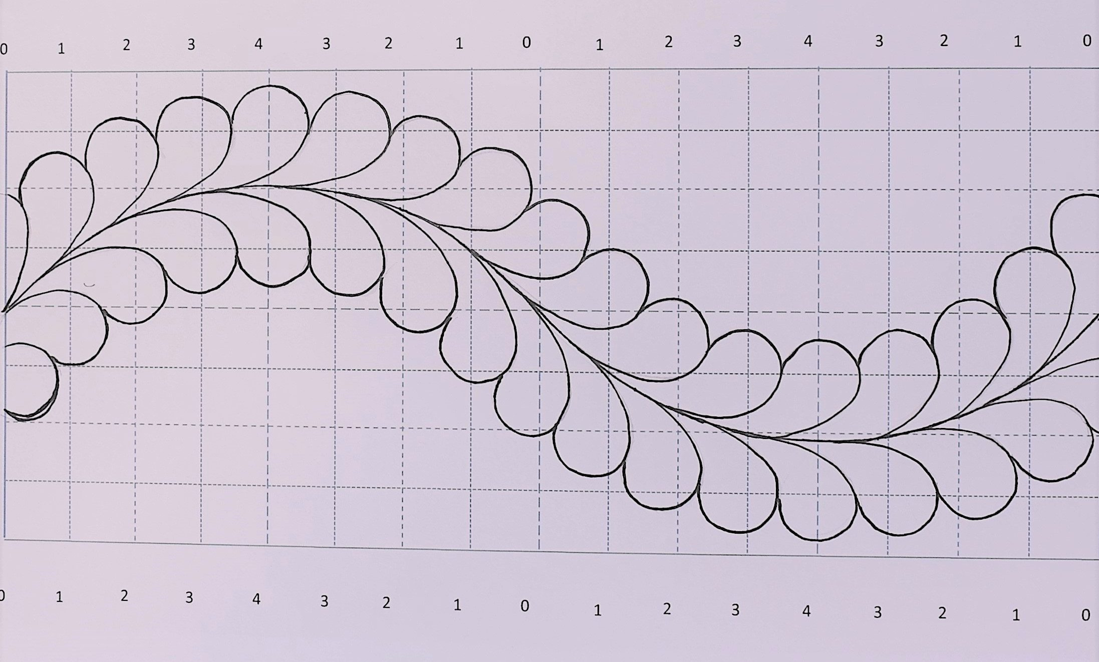 Drafting A Running Feather : Carolyn Gibbs Quilts regarding Free Feather Quilting Template