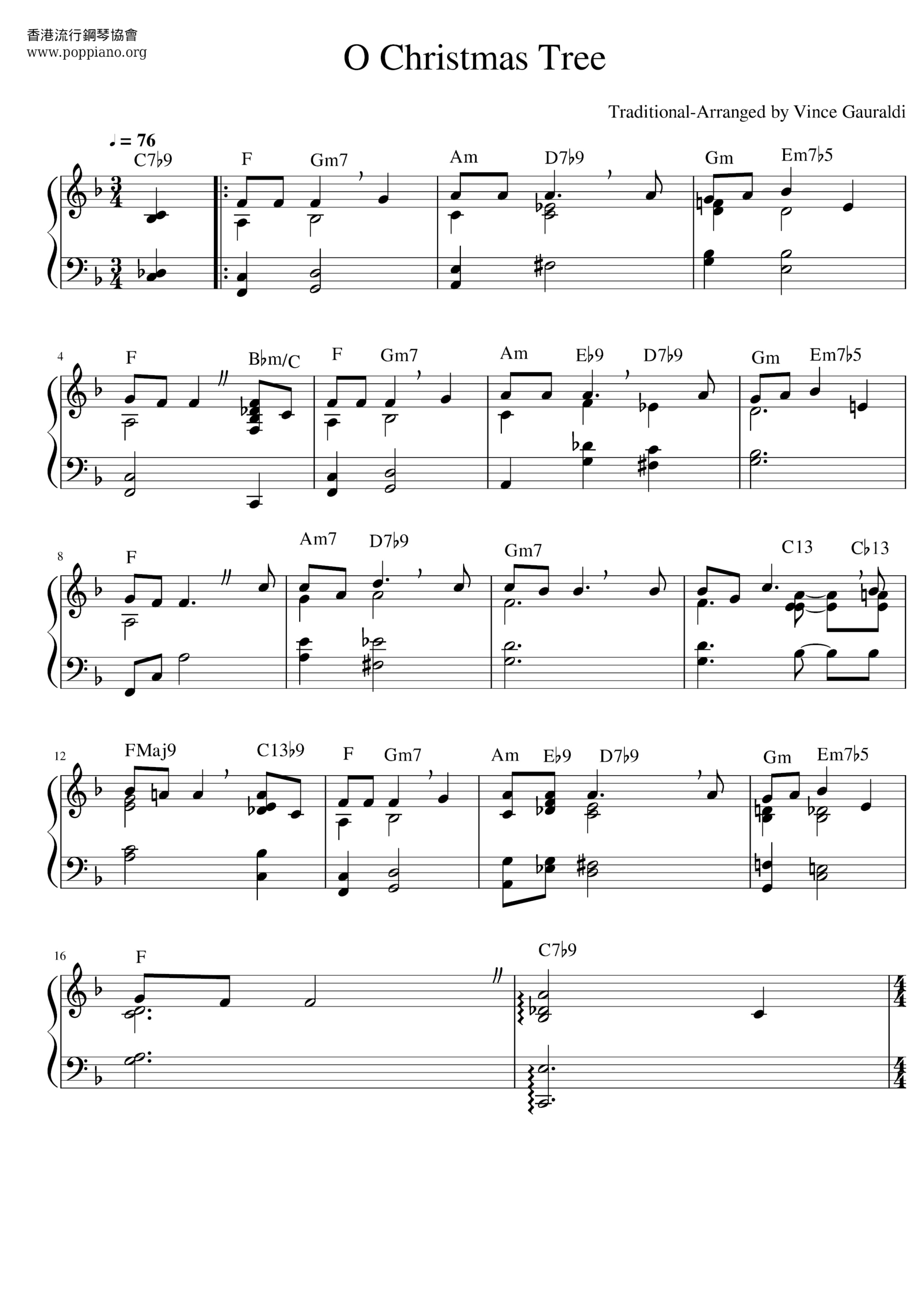 ☆ O Christmas Tree | Sheet Music | Piano Score Free Pdf Download intended for Printable Oh Christmas Tree Sheet Music
