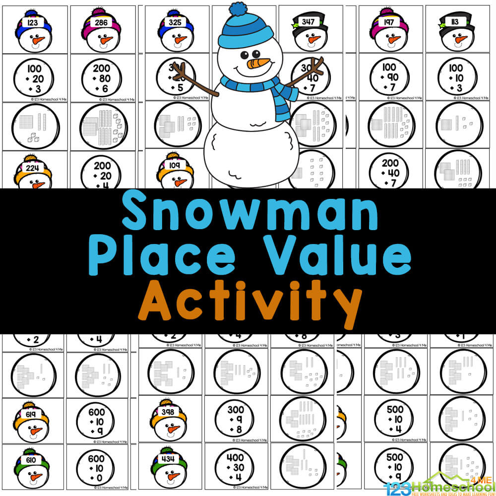 ⛄ Free Printable Place Value Snowman Math Activity with regard to Free Printable Snowman Math