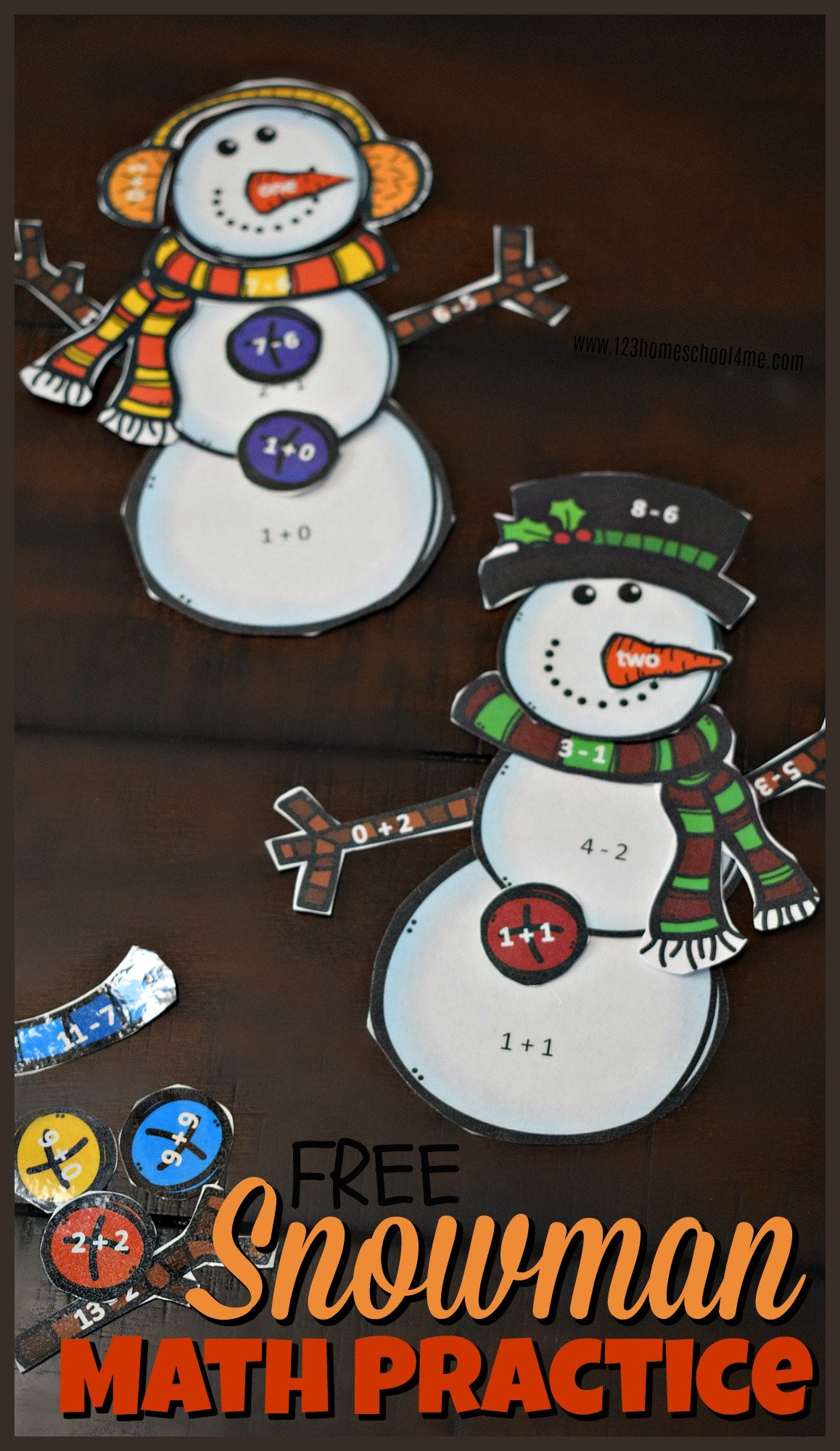 ⛄ Free Snowman Math - Practice Addition And Subtraction To 10 with regard to Free Printable Snowman Math