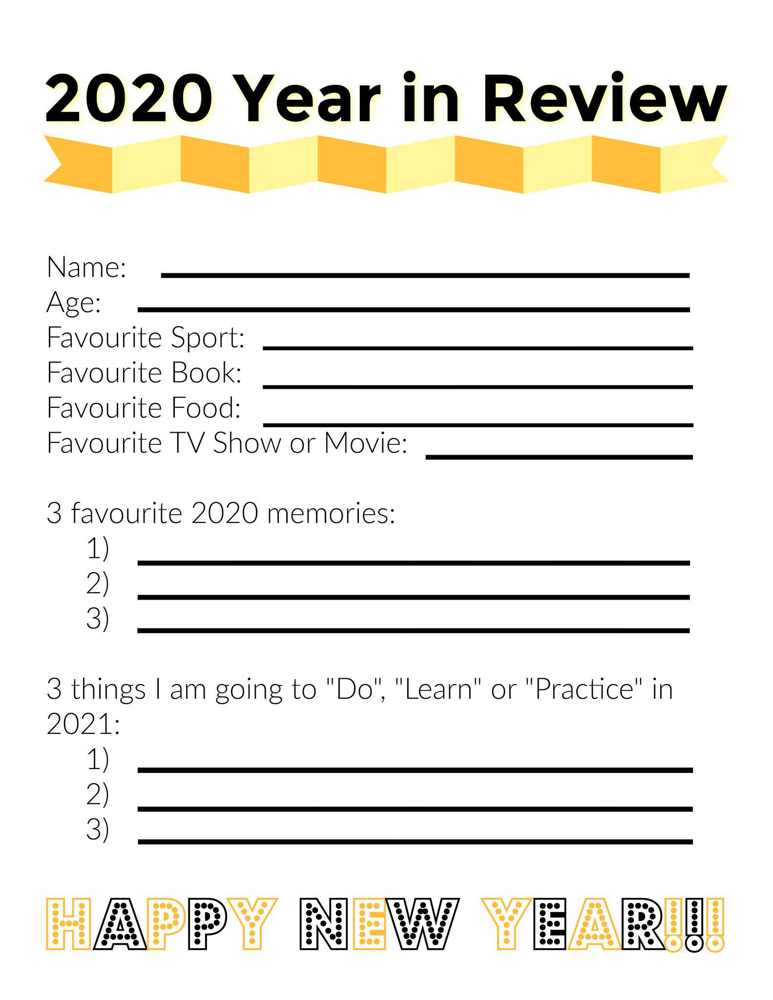 East Coast Mommy: 2020 New Year&amp;#039;S Eve Year In Review Questionnaire inside New Year&amp;#039;S Eve Printable Year In Review