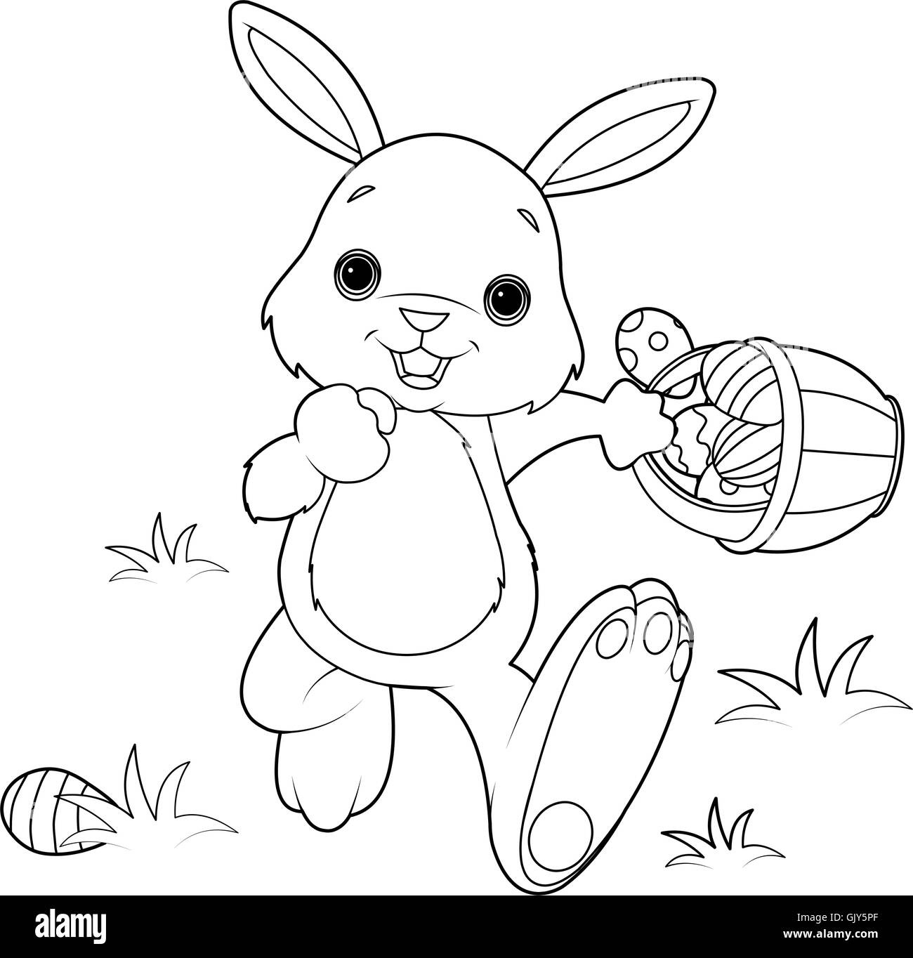 Easter Clipart Black And White Stock Photos & Images - Alamy throughout Printable Easter Bunny Clipart Black and White