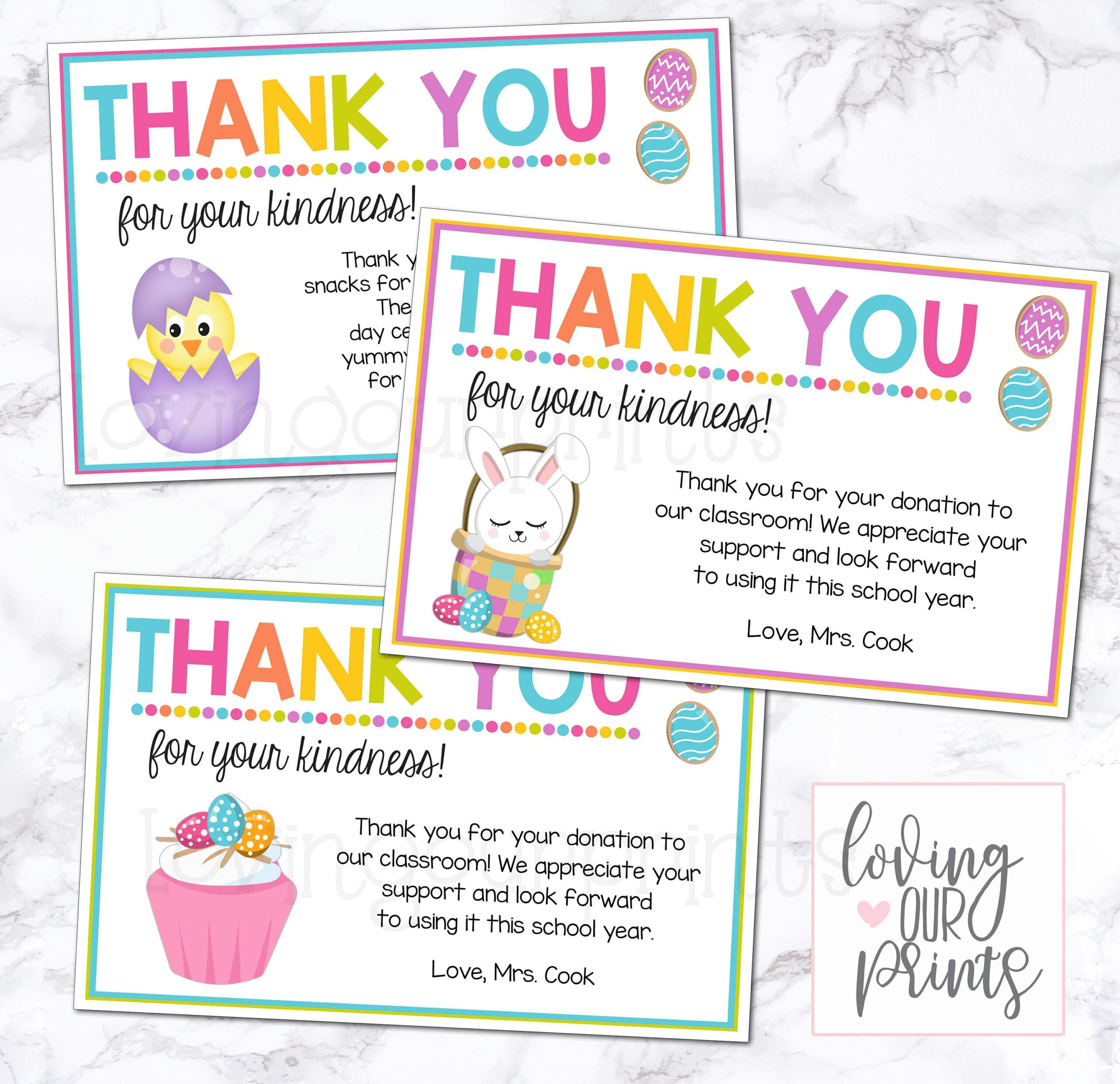 Easter Thank You Cards, Editable Easter Template, Easter Thank You intended for Easter Thank You Cards Printable