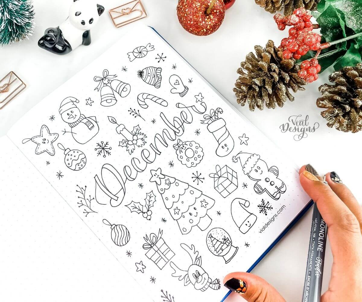 Easy Christmas Doodles - Vial Designs within Christmas Doodle Sheet Printable