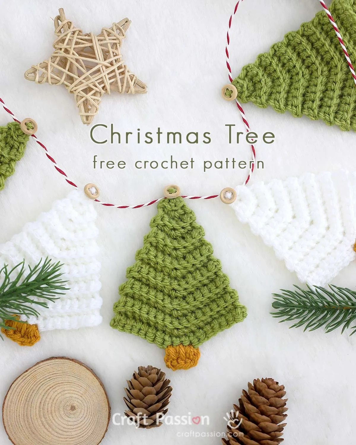 Easy Crochet Christmas Tree - Free Pattern • Craft Passion throughout Free Printable Christmas Crochet Patterns