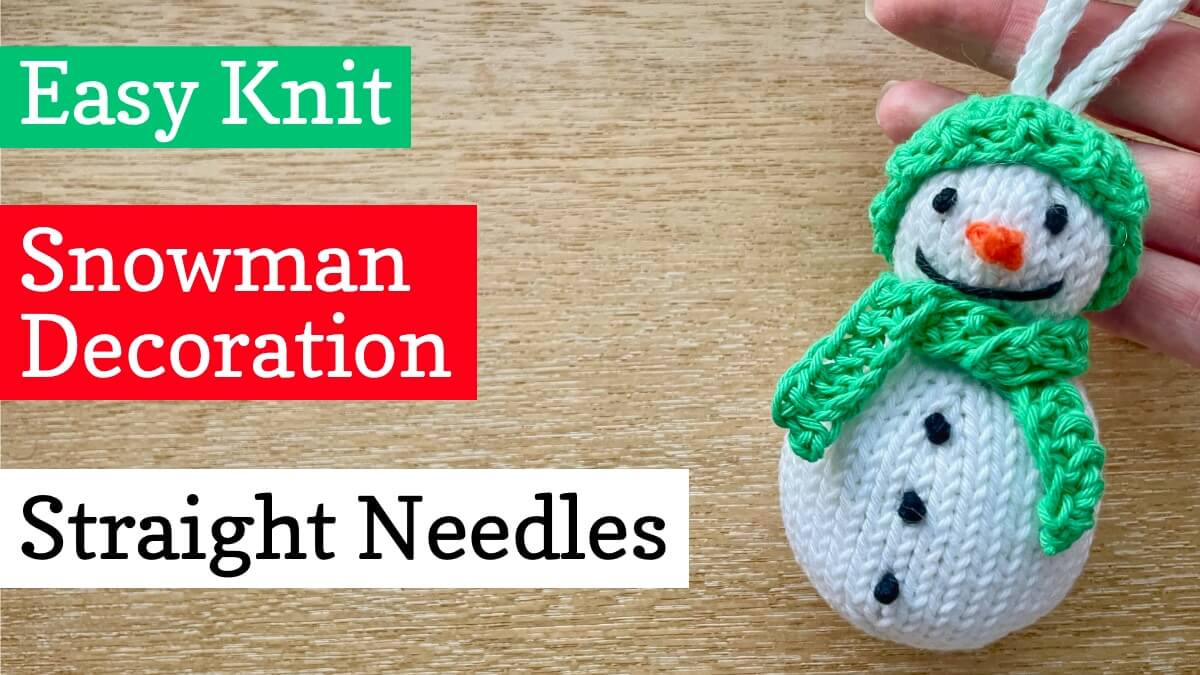 Easy Knit Snowman Ornament - Free Pattern For Straight Needles for Free Knit Snowman Patterns Printable