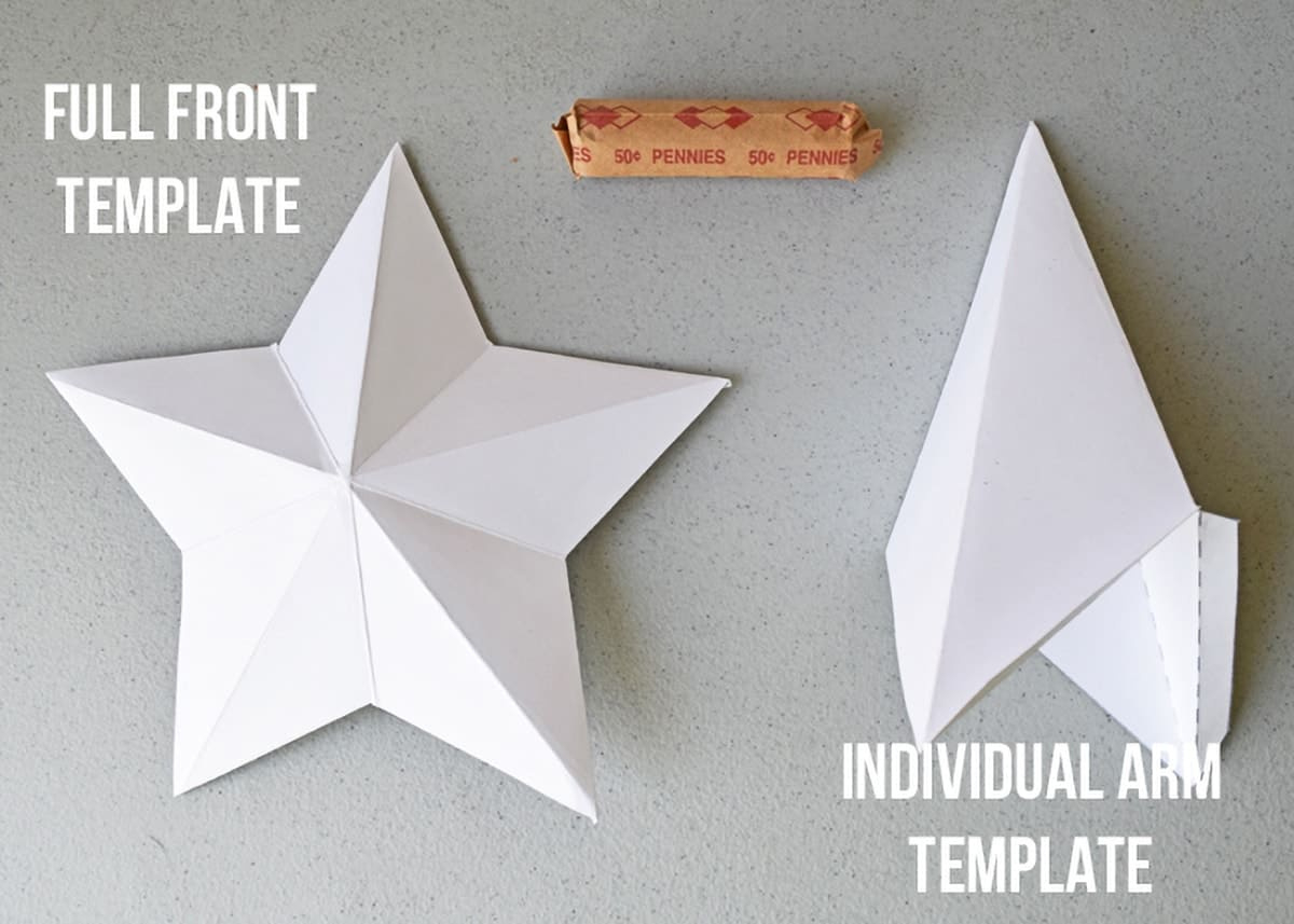 Easy Stepstep 3D Star Tutorial & Template • Craving Some in Printable Star For Christmas Tree