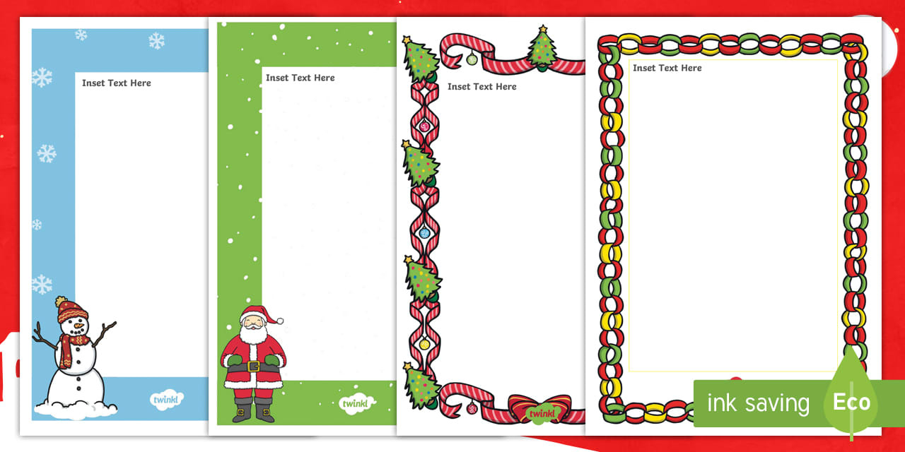 Editable A4 Christmas Card Insert Template within Christmas Card Inserts Free Printable