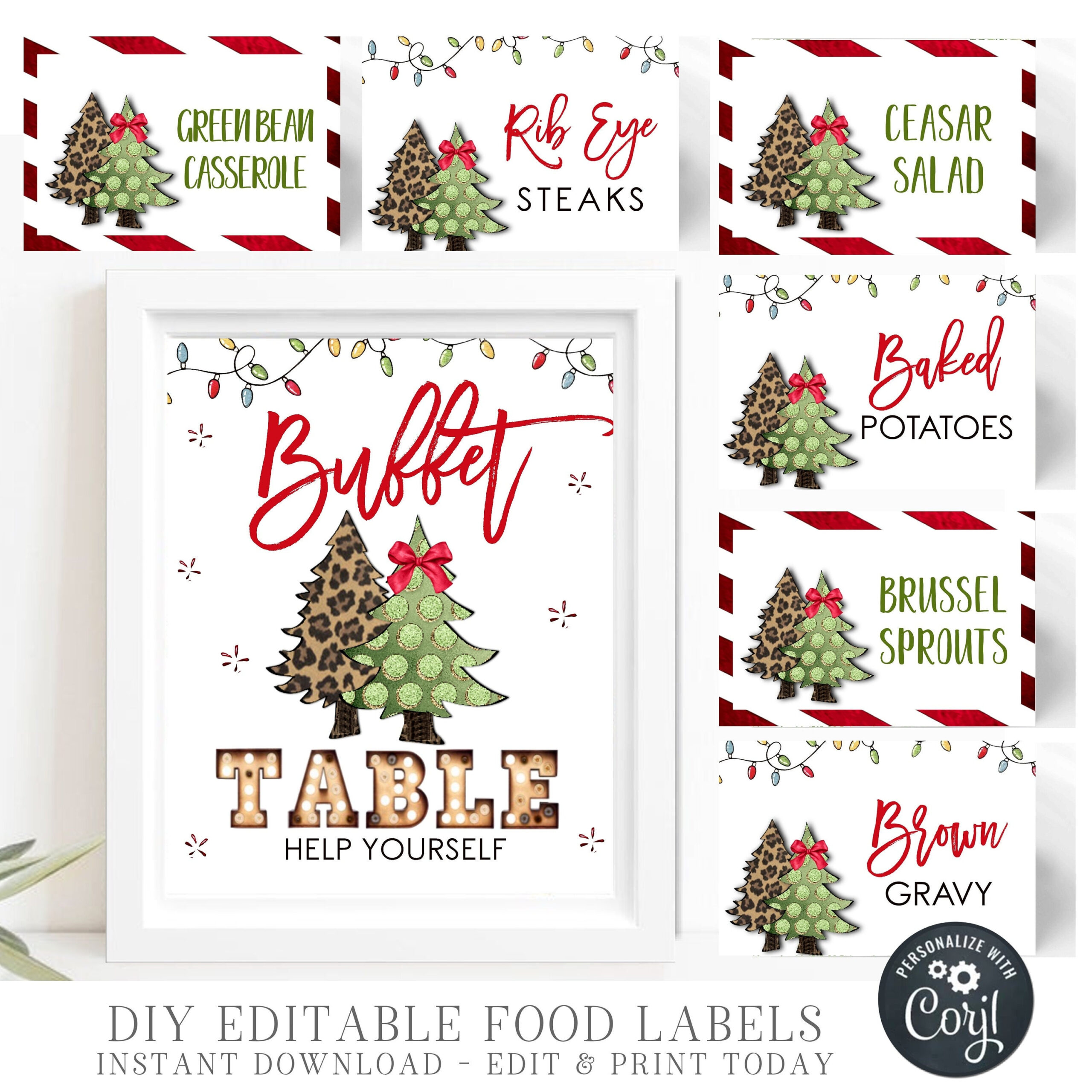 Editable Christmas Food Labels: Printable Diy Tent Cards (Digital with regard to Christmas Food Labels Printable