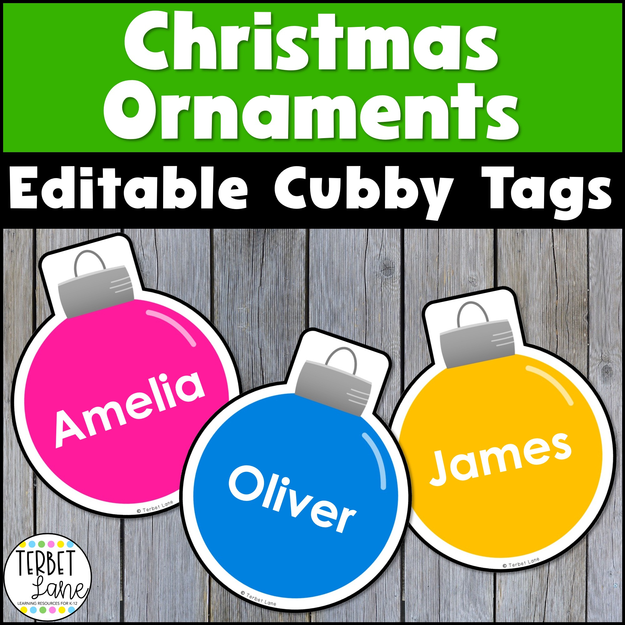 Editable Christmas Ornament Cubby Tags | Locker Labels - Classful throughout Christmas Cubby Tags Free Printable