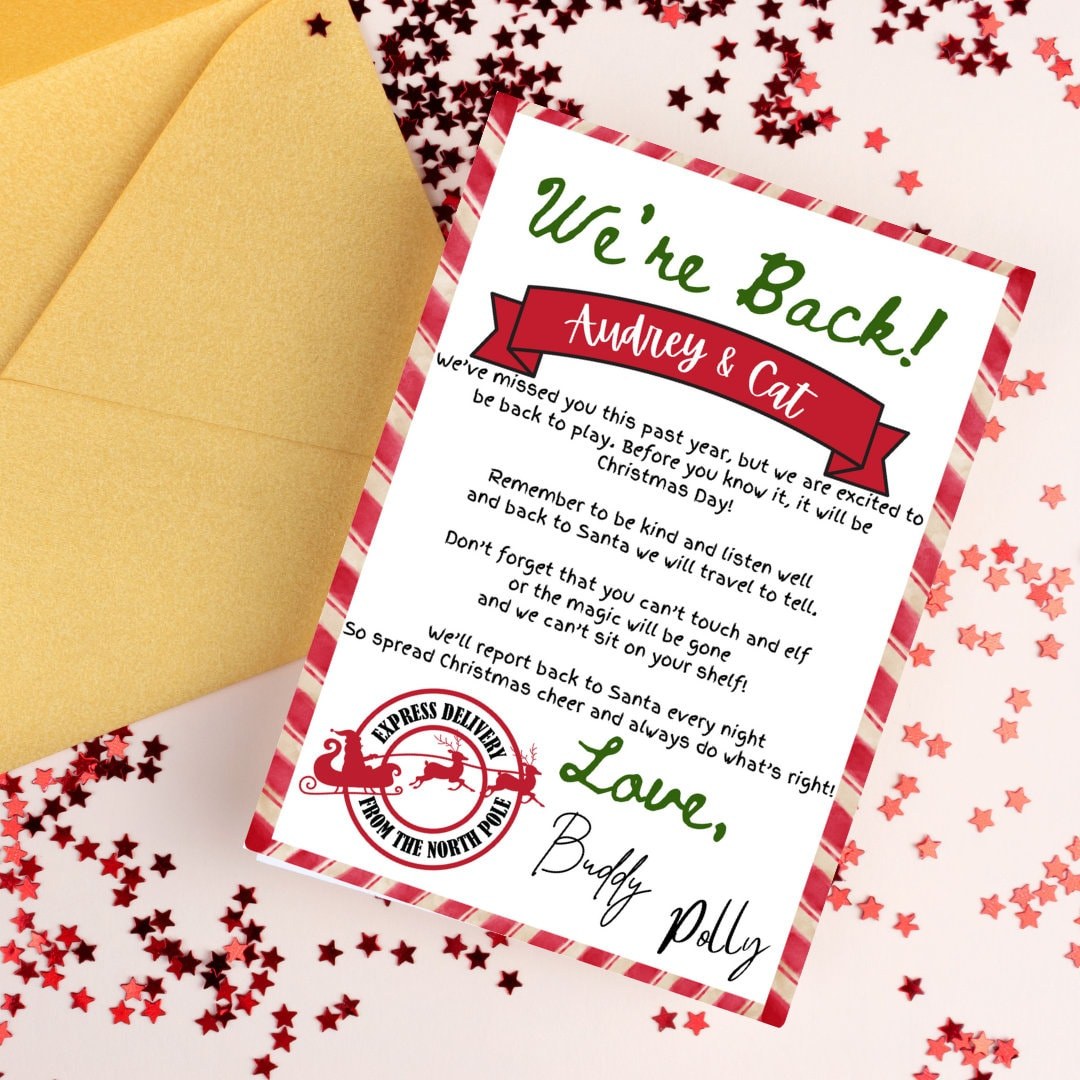 Editable Elf Welcome Back Letter We'Re Back Note Digital with We'Re Back Elf On The Shelf Printable