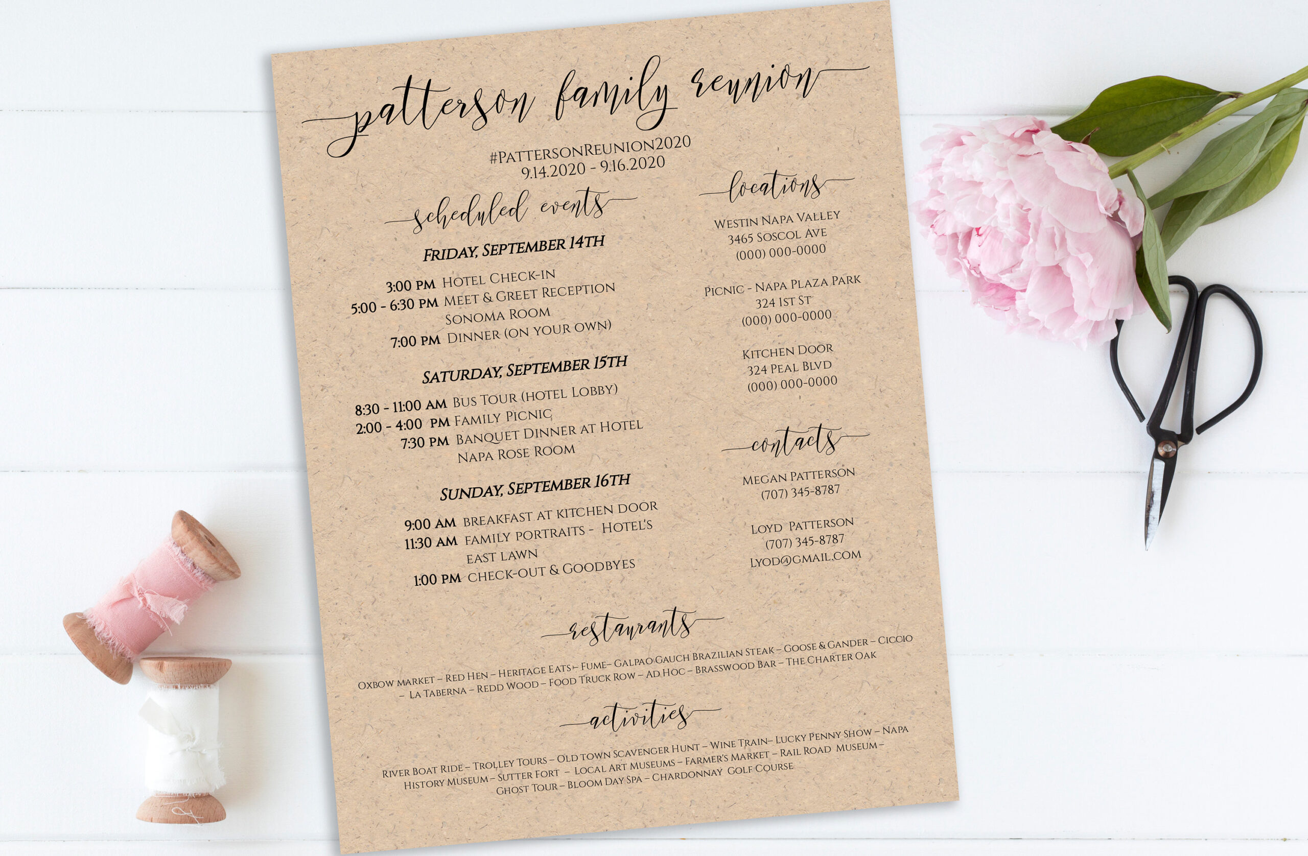 Editable Event Itinerary Template: Family Reunion, Work Event throughout Family Reunion Program Sample Templates