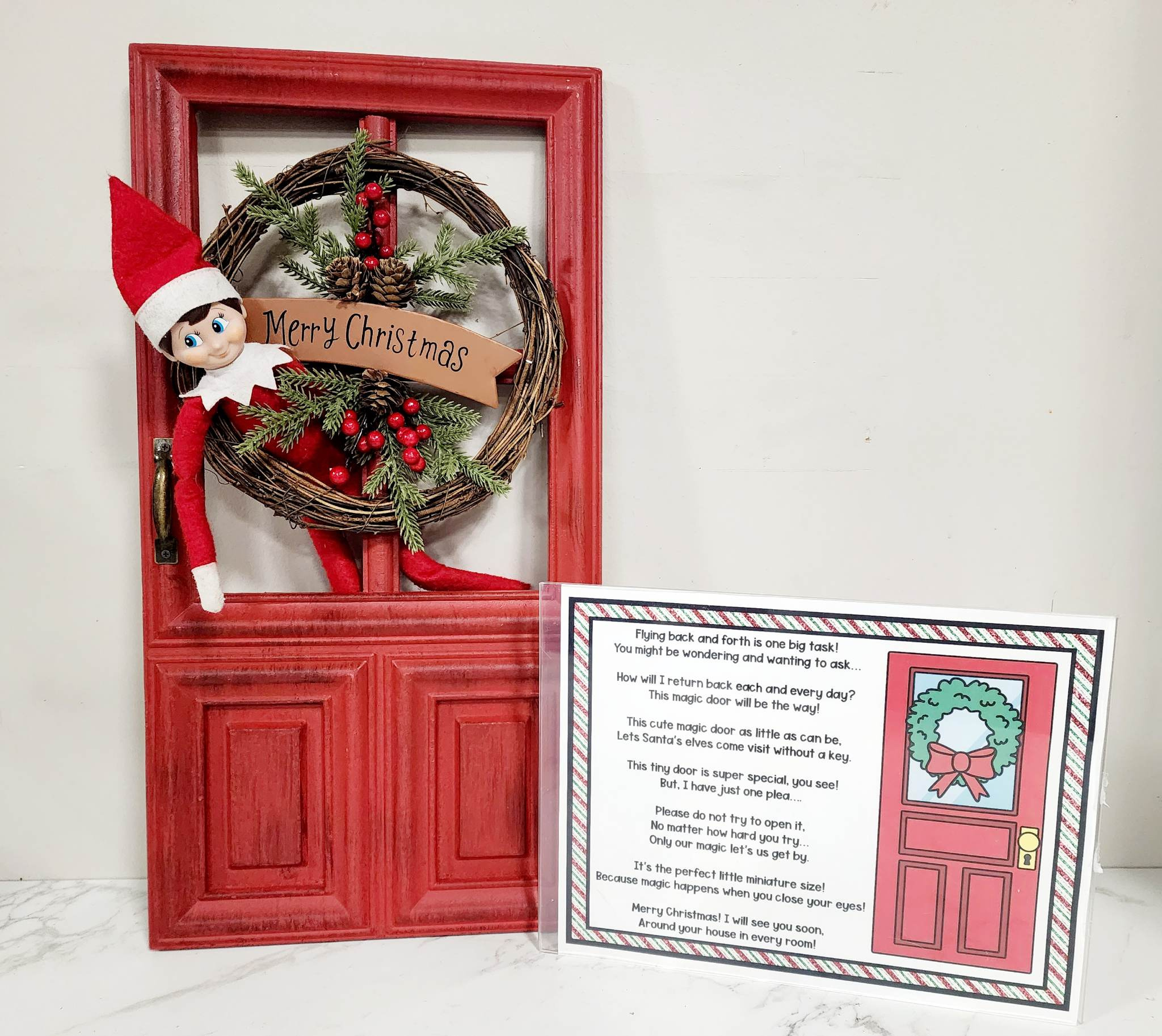 Elf Door Poem Printable Freebie – Elf Day 2 with Elf Door Printable