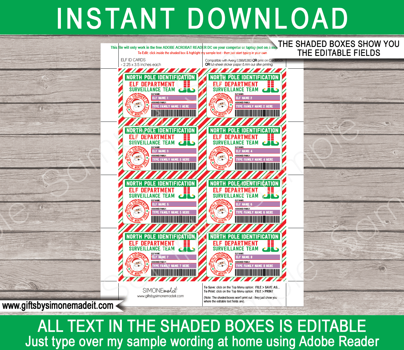 Elf Id Card (Elf Surveillance Team) in Elf Badge Printable