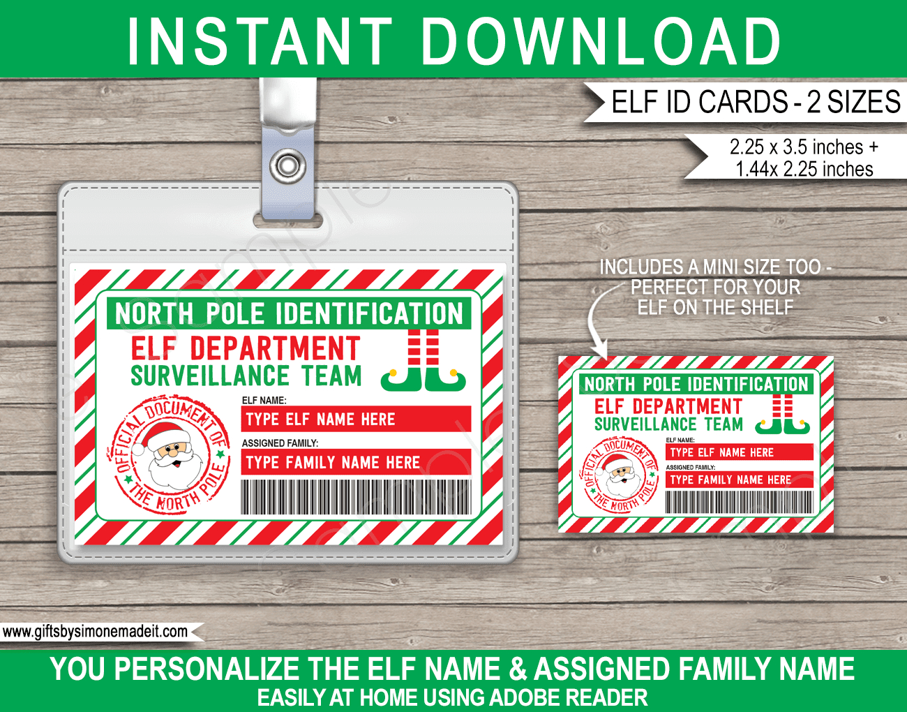 Elf Id Card (Elf Surveillance Team) in Elf Badge Printable