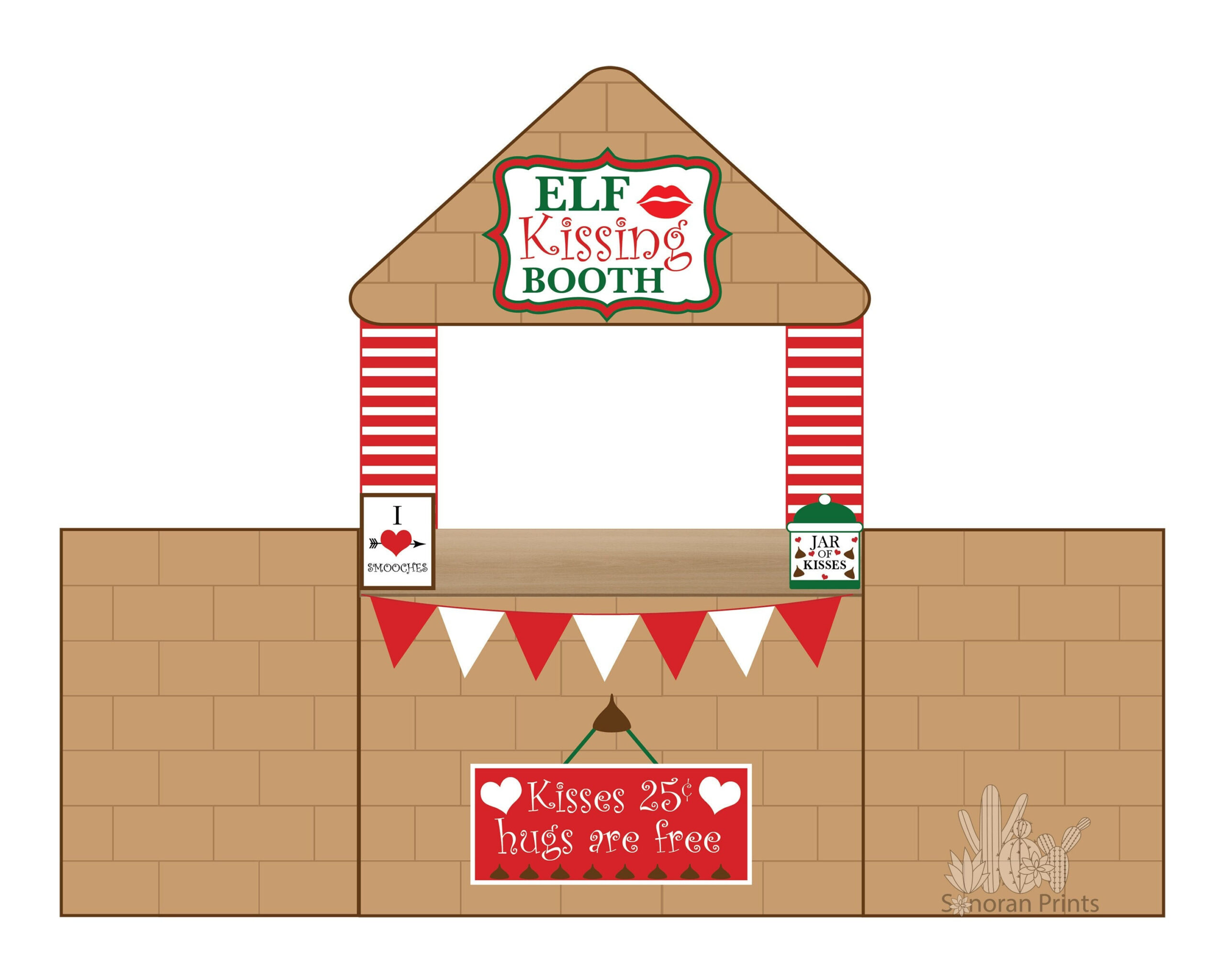 Elf Kissing Booth Printable, Elf Christmas Props, Creative Elf pertaining to Elf On The Shelf Kissing Booth Printable