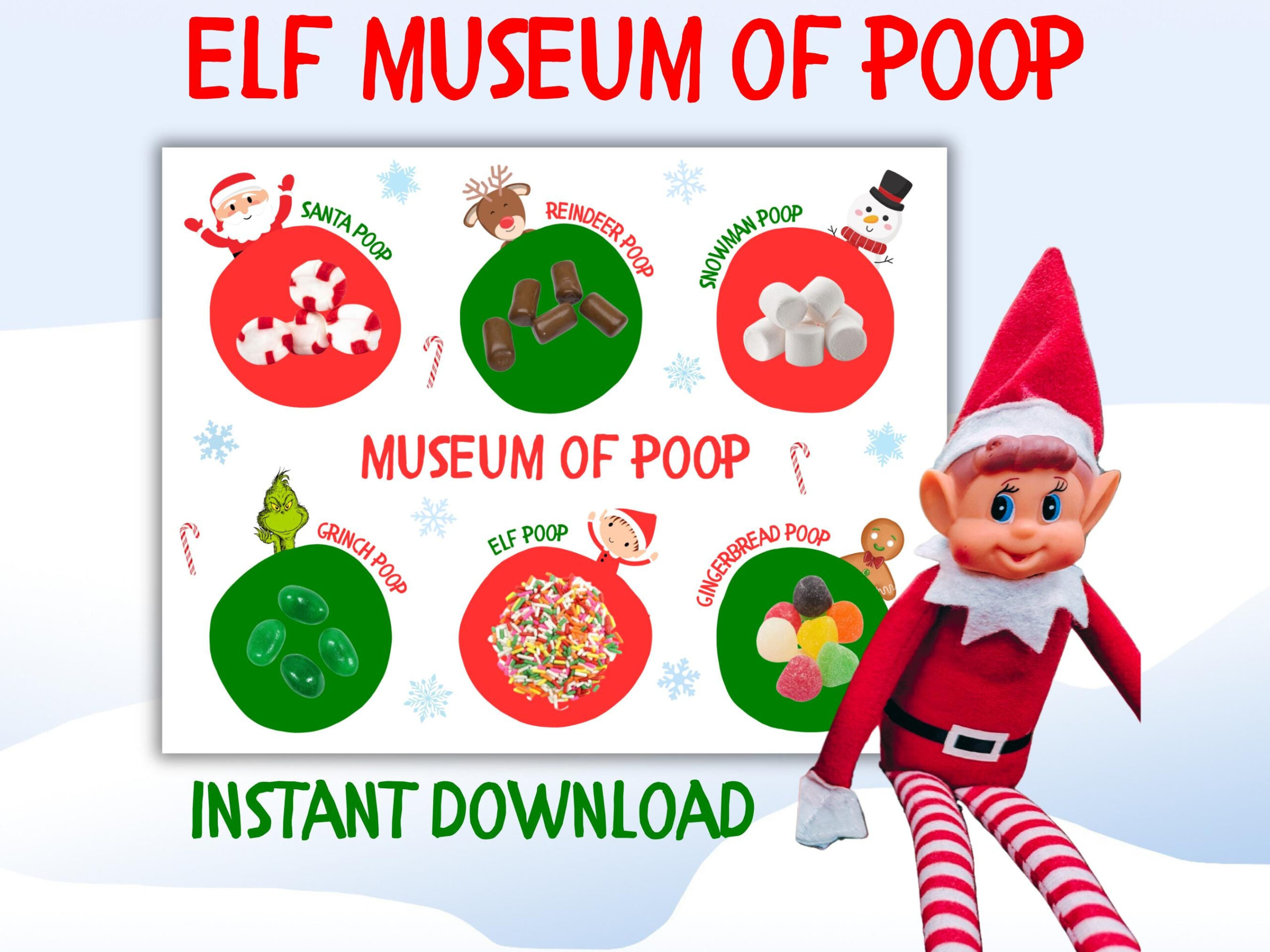 Elf Museum Of Poop, Printable Elf Props, Funny Elf Ideas with regard to Elf on the Shelf Poop Museum Printable