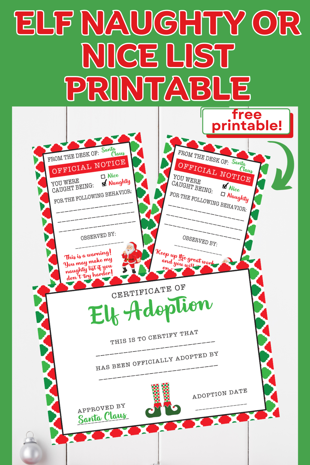 Elf Naughty Or Nice List Printable (Elf On The Shelf) - A Sparkle throughout Naughty Or Nice List Printable
