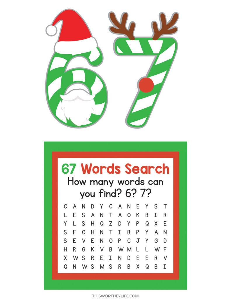 Elf On The Shelf 67 Themed Props Printable inside Printable Elf on the Shelf 67