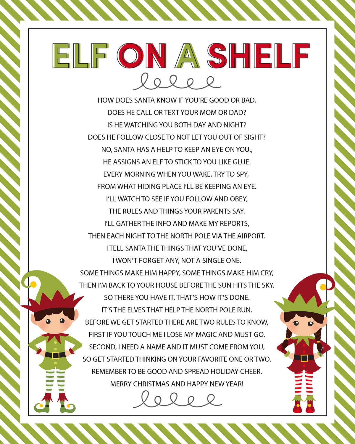 Elf On The Shelf Arrival Letter Poem – Let'S Diy It All – With within Free Printable Elf On The Shelf Story