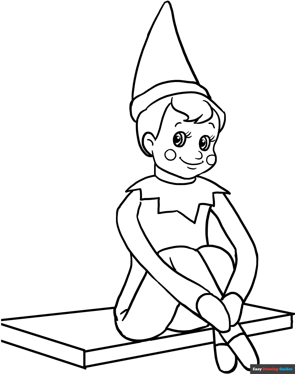 Elf On The Shelf Coloring Page | Easy Drawing Guides pertaining to Printable Elf On The Shelf Coloring Pages