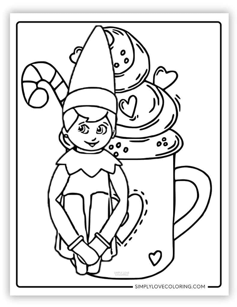 Elf On The Shelf Coloring Pages (Free Pdf Printables) - Simply with Printable Elf On The Shelf Coloring Sheets