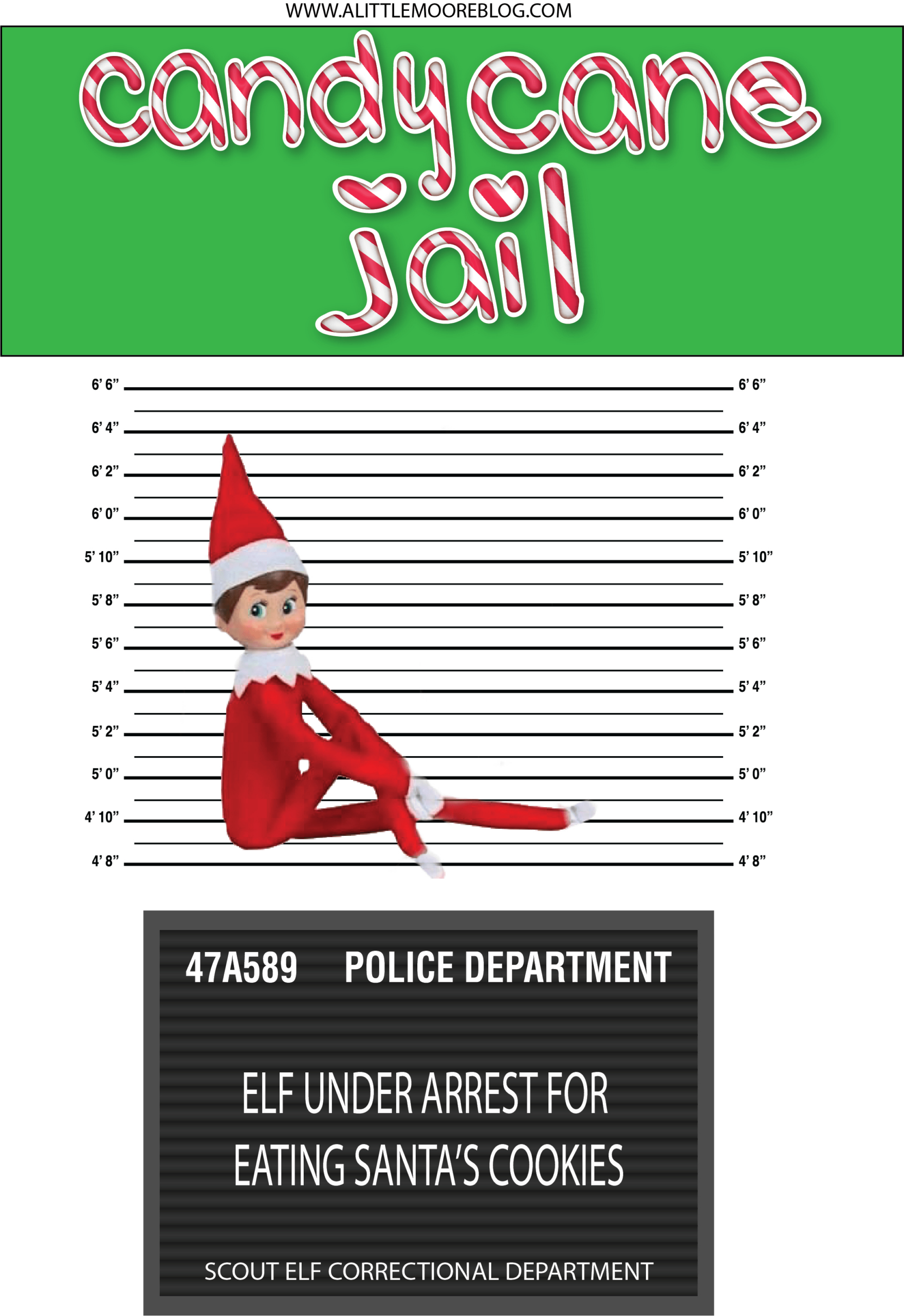 Elf On The Shelf Idea: Candy Cane Jail throughout Elf On The Shelf Jail Printables