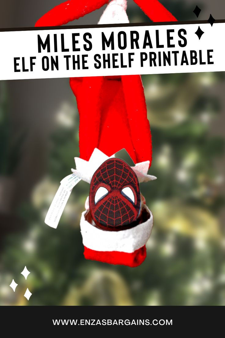 Elf On The Shelf Miles Morales Spider-Man Mask throughout Printable Spiderman Mask For Elf on the Shelf