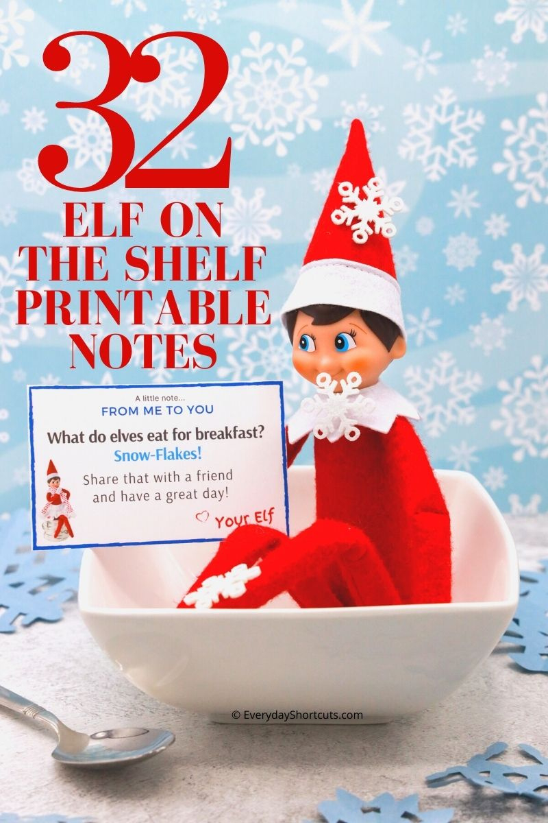 Elf On The Shelf Printable Notes - Everyday Shortcuts regarding Printable Elf On The Shelf In A Jar Note
