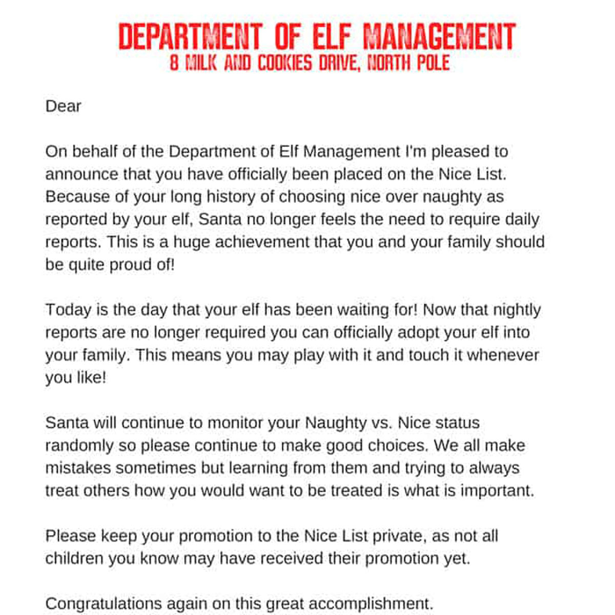 Elf On The Shelf Printables | Nightly Ideas And Elf Retirement Letter with regard to Elf on the Shelf Retirement Letter Printable