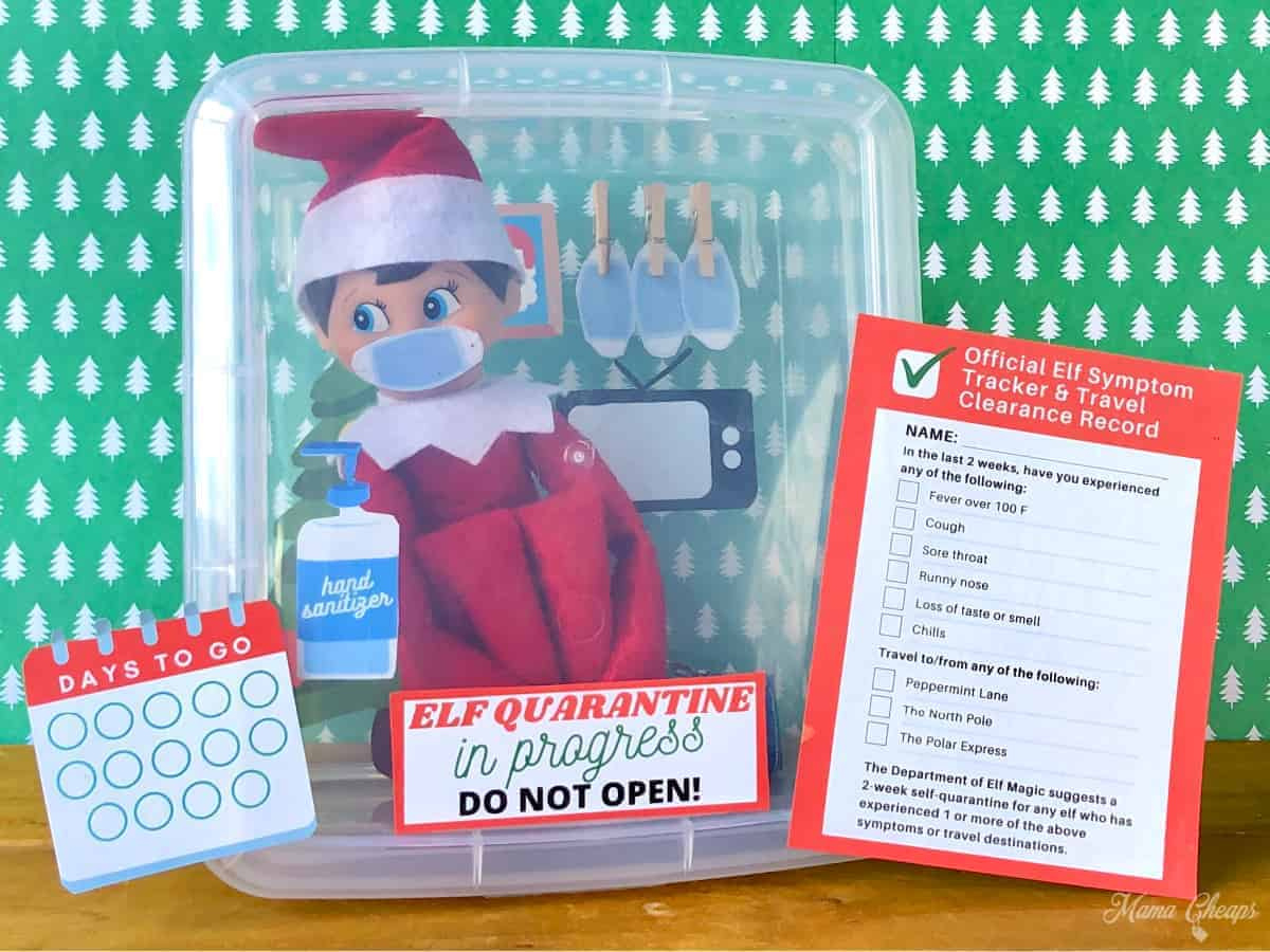 Elf On The Shelf Self-Quarantine Printable Kit - Mama CheapsĀ® in Elf on the Shelf Quarantine Letter Free Printable