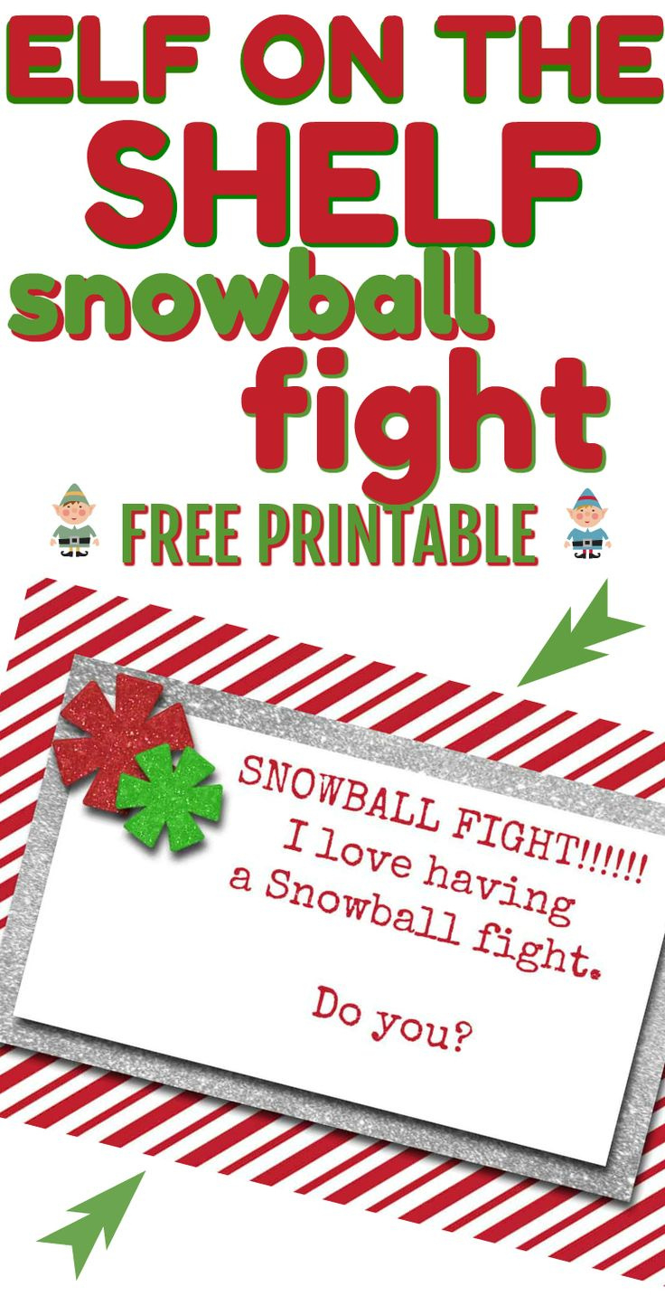 Elf On The Shelf Snowball Fight With Marshmallows in Printable Elf on the Shelf Snowball Fight