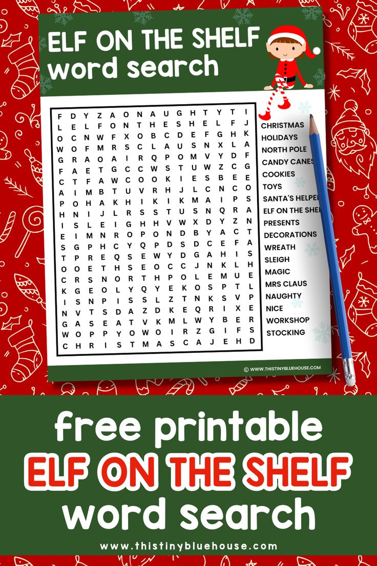 Elf On The Shelf Word Search (Free Printable) with regard to Elf on the Shelf Word Search Printable