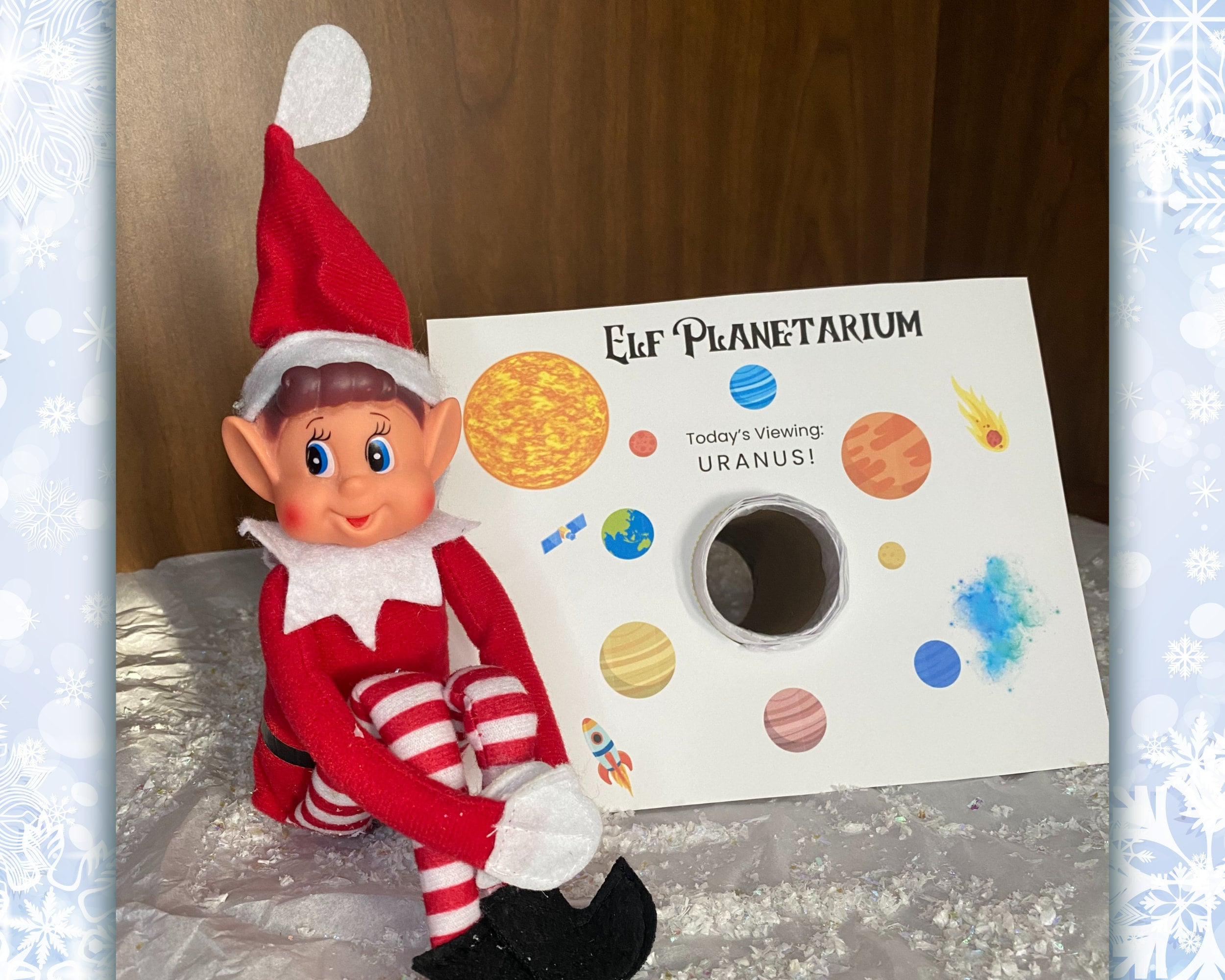 Elf Planetarium, Printable Elf Accessories, Elf Uranus Printable, Elf in Elf on the Shelf Uranus Printable