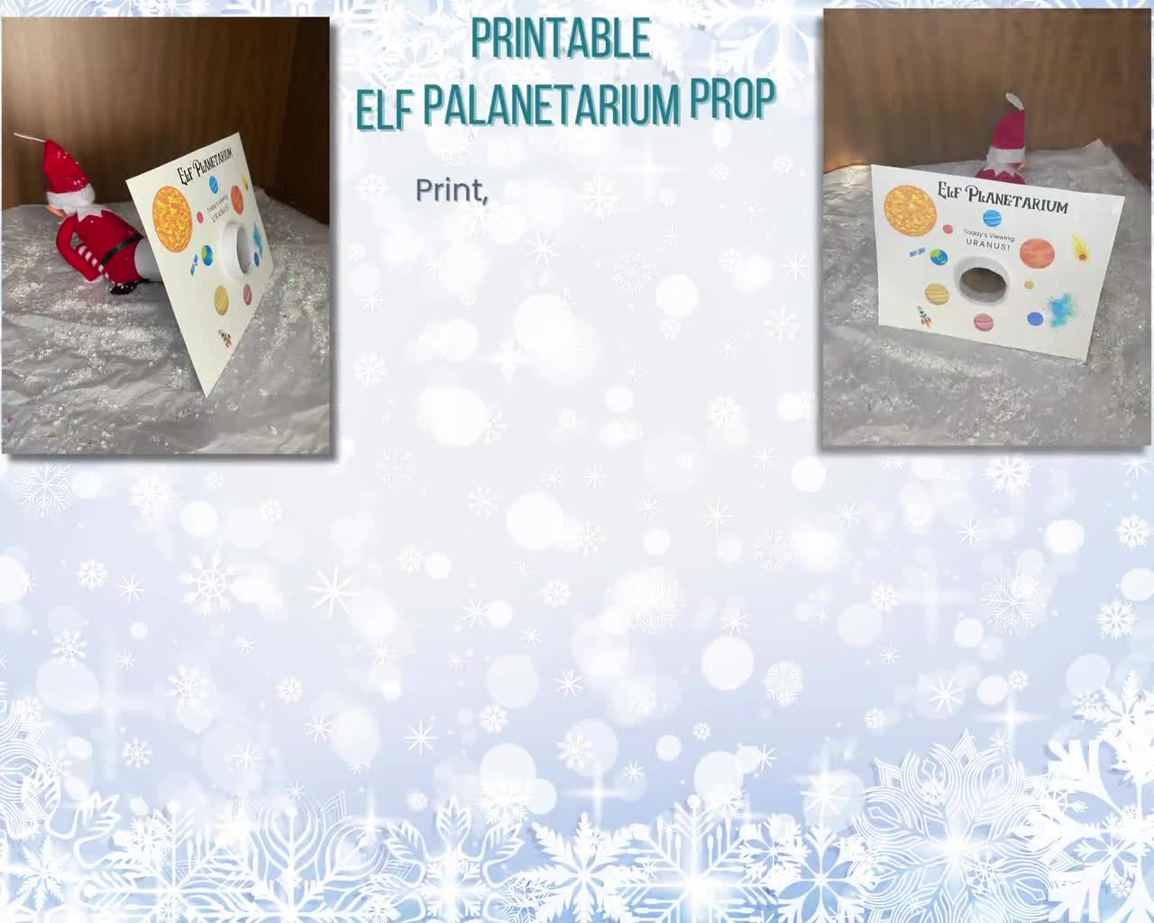 Elf Planetarium, Printable Elf Accessories, Elf Uranus Printable, Elf Kit, Elf Props, Printable Elf Kit, Elf Printable, Printable Elf Props with Elf on the Shelf Uranus Printable