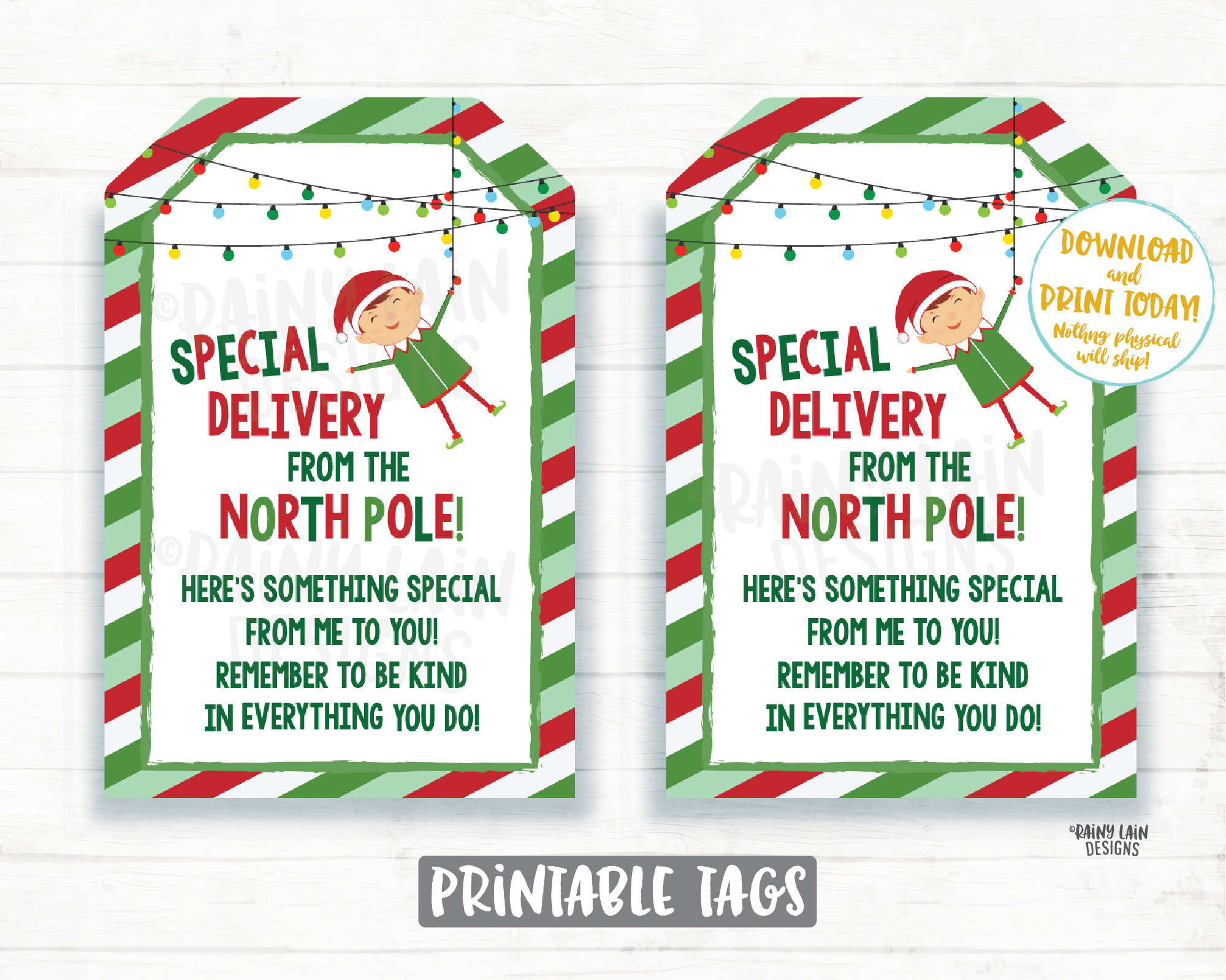 Elf Special Delivery Tags, Elf Ideas, Treat Tags, Printable in Elf On The Shelf Special Delivery Printable