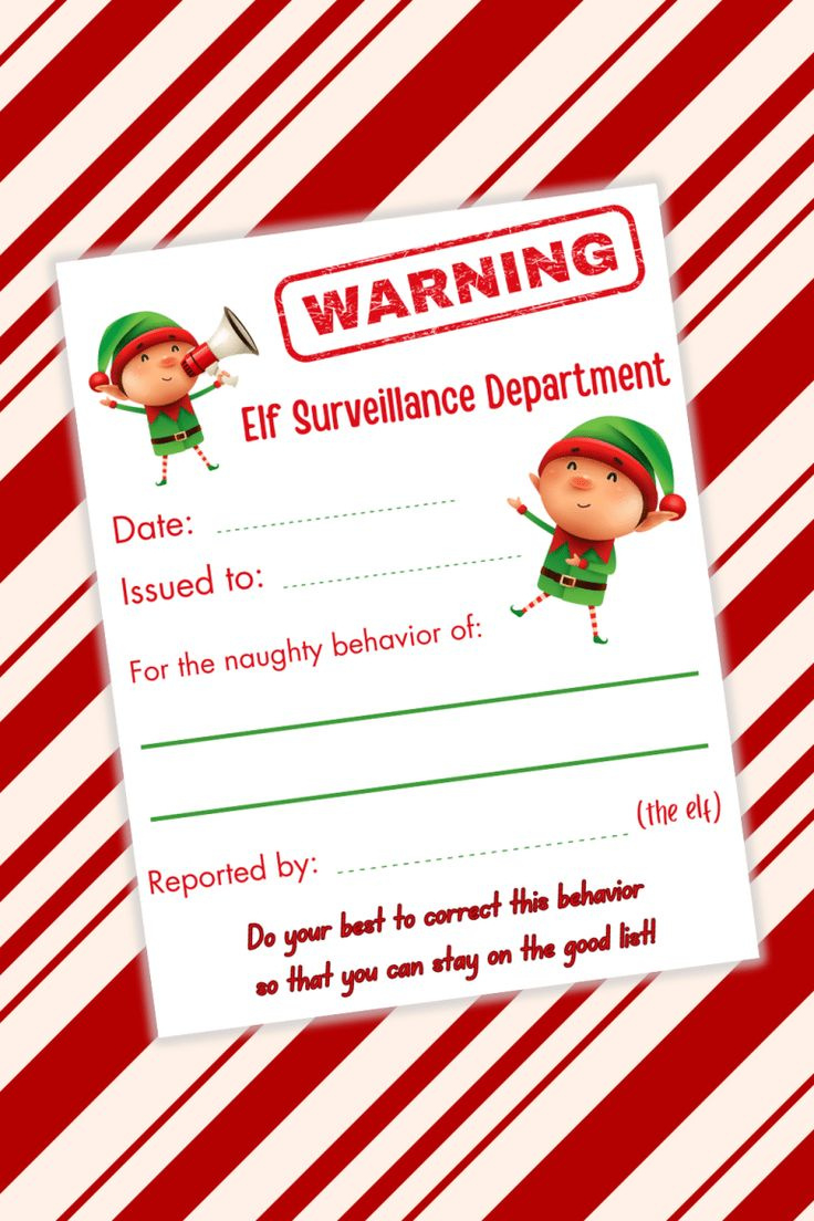 Elf Warning Letter Free Printable - The Frugal Free Gal for Free Printable Elf On The Shelf Warning Letter
