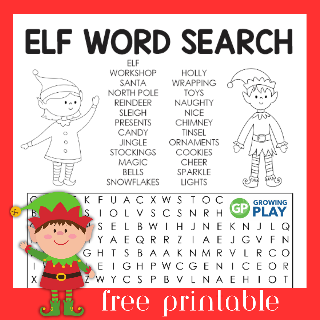 Elf Word Search Puzzle Free Printable - Growing Play intended for Elf On The Shelf Word Search Printable