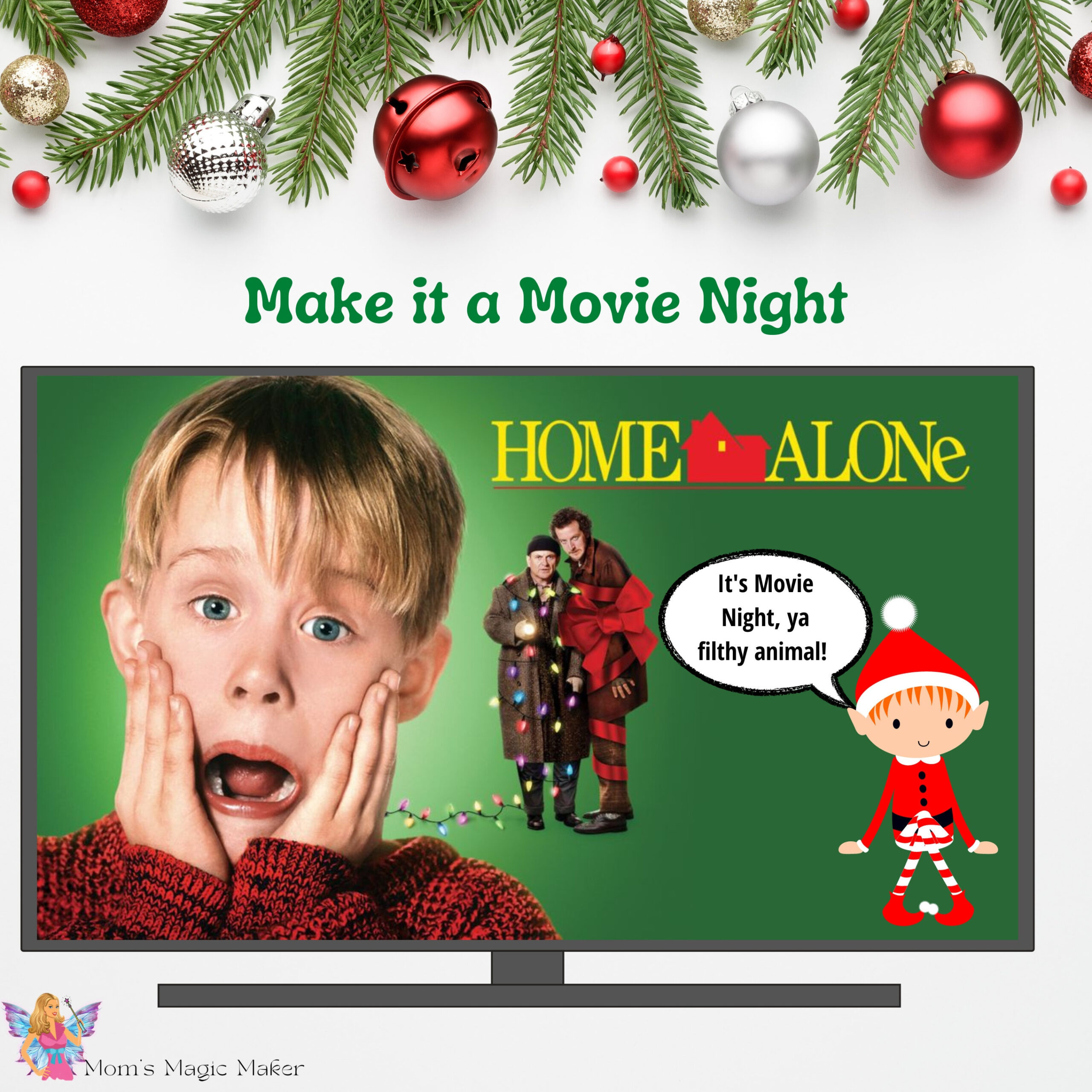 Elf'S Movie Night - Home Alone * Printable * Instant Download for Home Alone Elf on the Shelf Printable Free