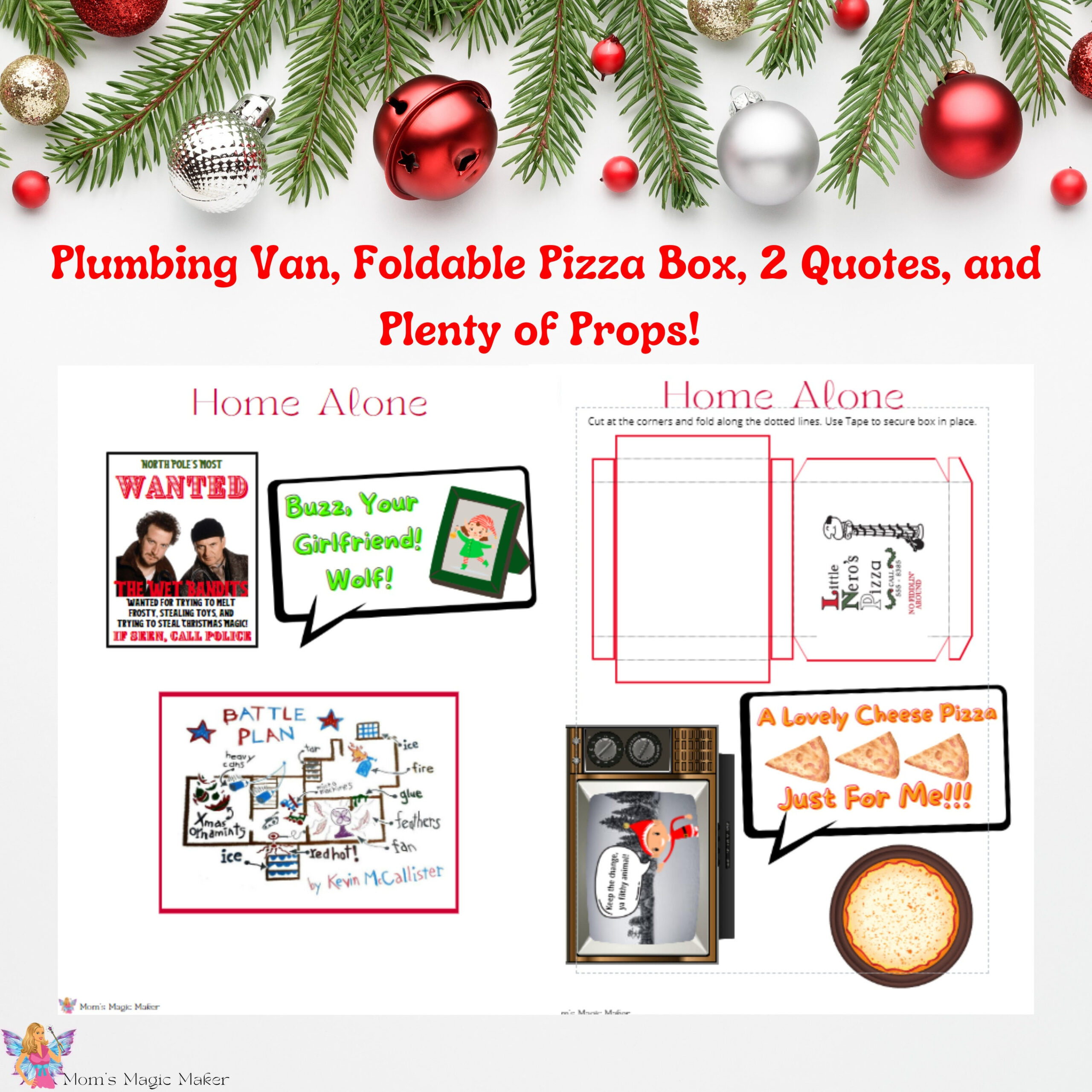 Elf'S Movie Night - Home Alone * Printable * Instant Download inside Home Alone Elf On The Shelf Printable